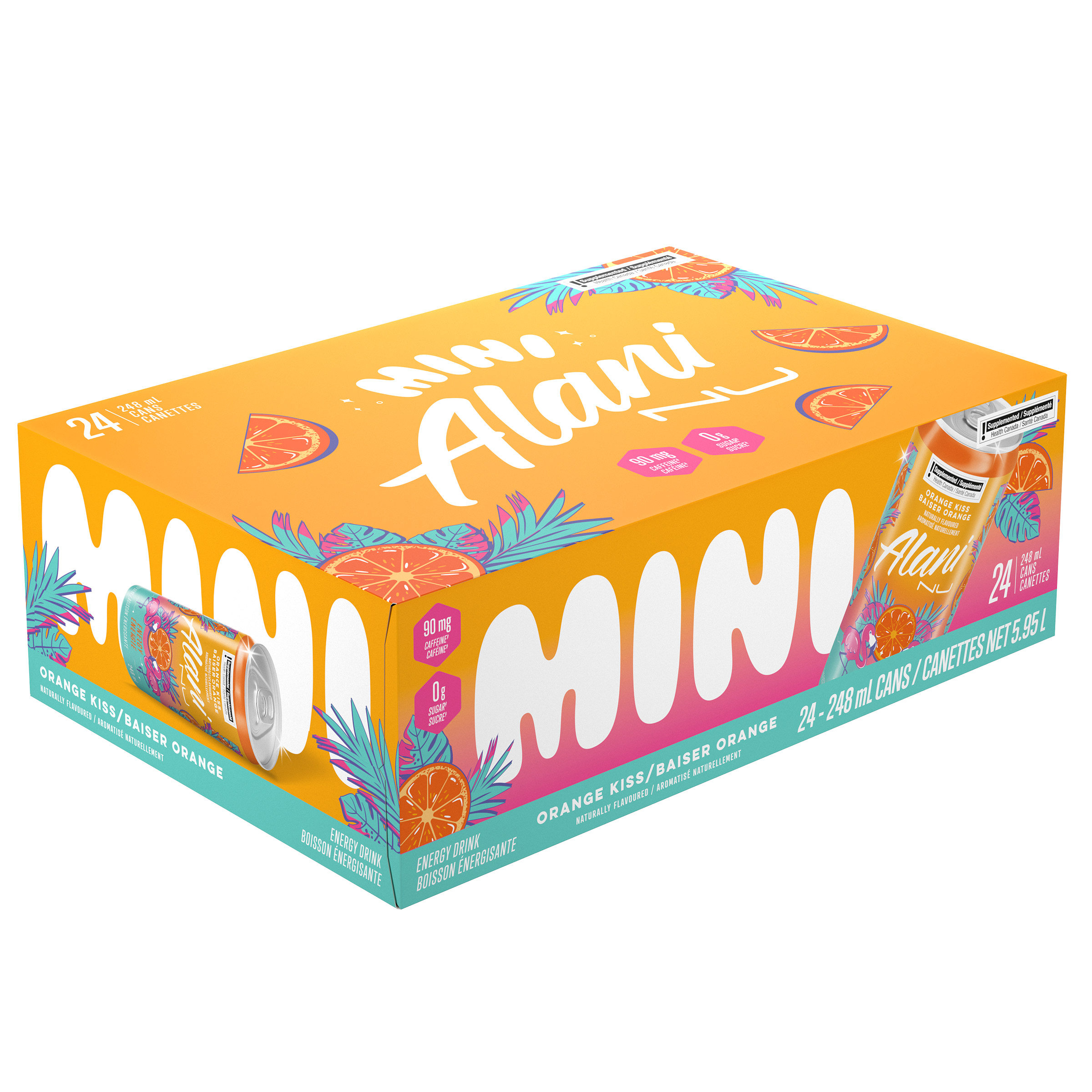 Alani Nu Mini Orange Kiss Energy Drink, 248 mL, 24-pack | Costco
