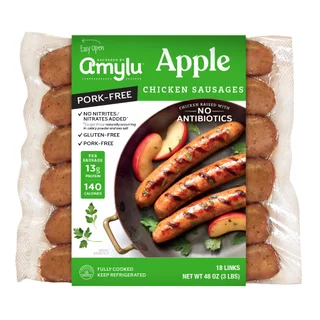 AMYLU ABF CHICKEN APPLE SAUSAGES 48 OZ (3 LBS)