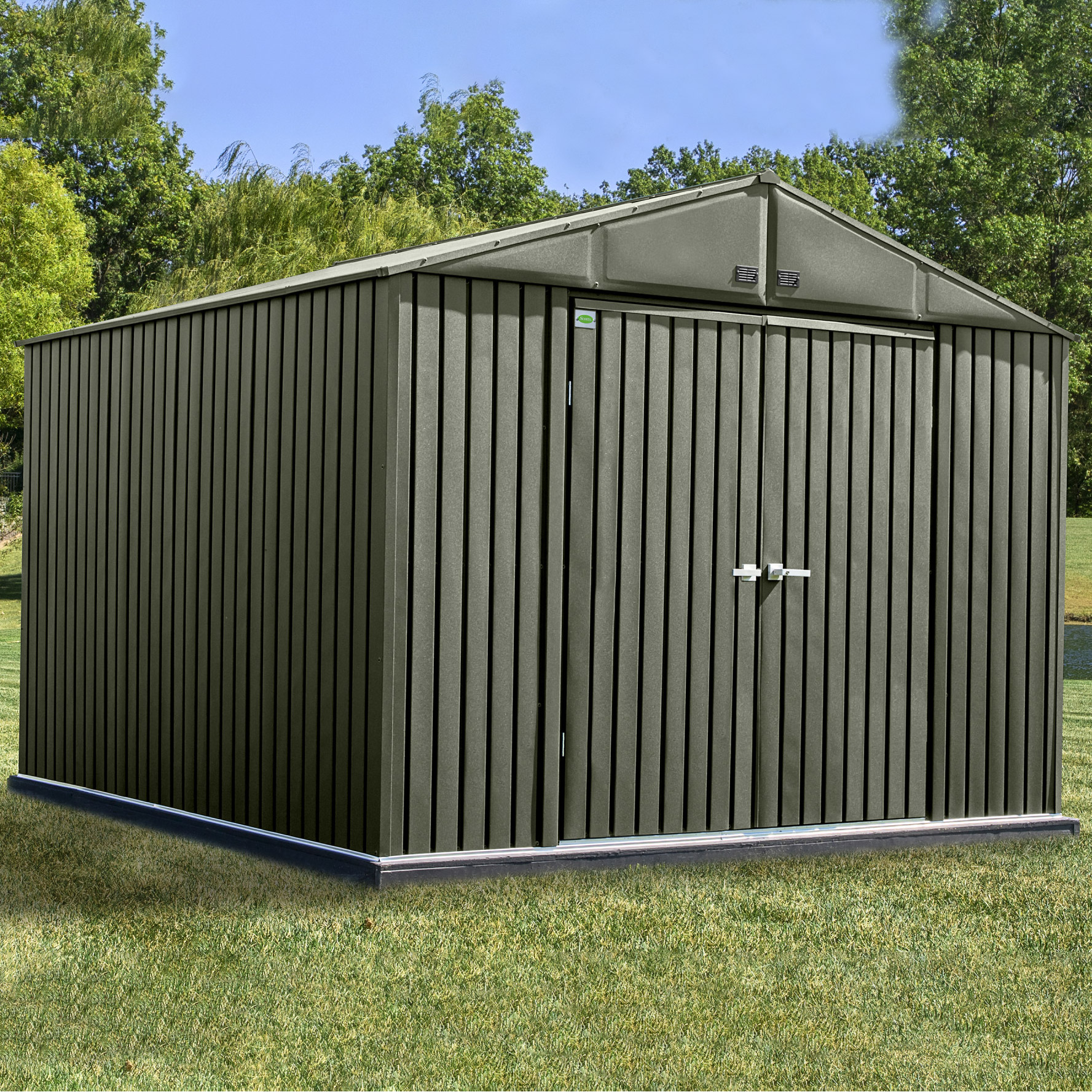 Scotts Lawn Care Storage Shed 10x10 Vintage Green