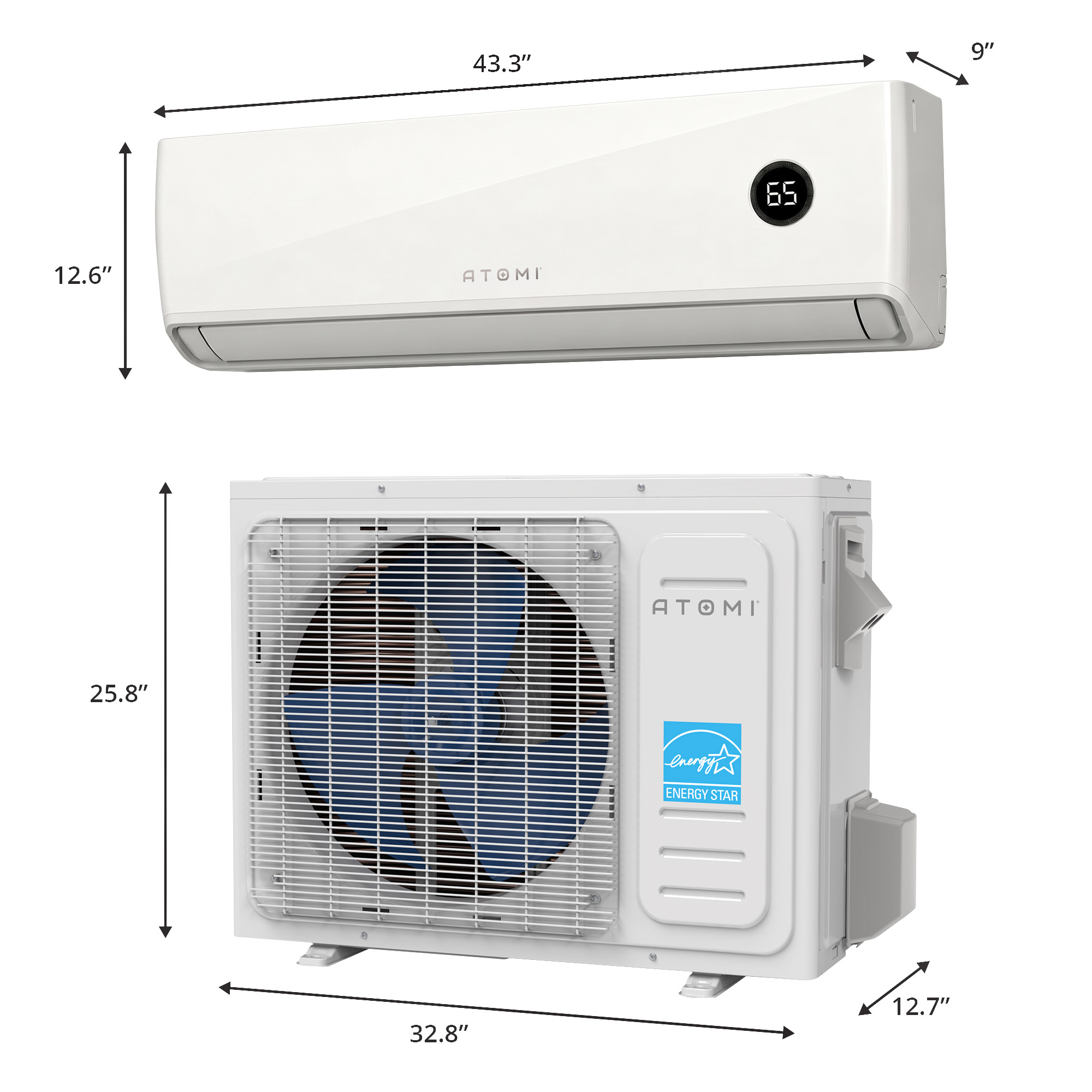 Atomi Smart Tempestas Inverter Ductless Mini-Split - Thumbnail 4