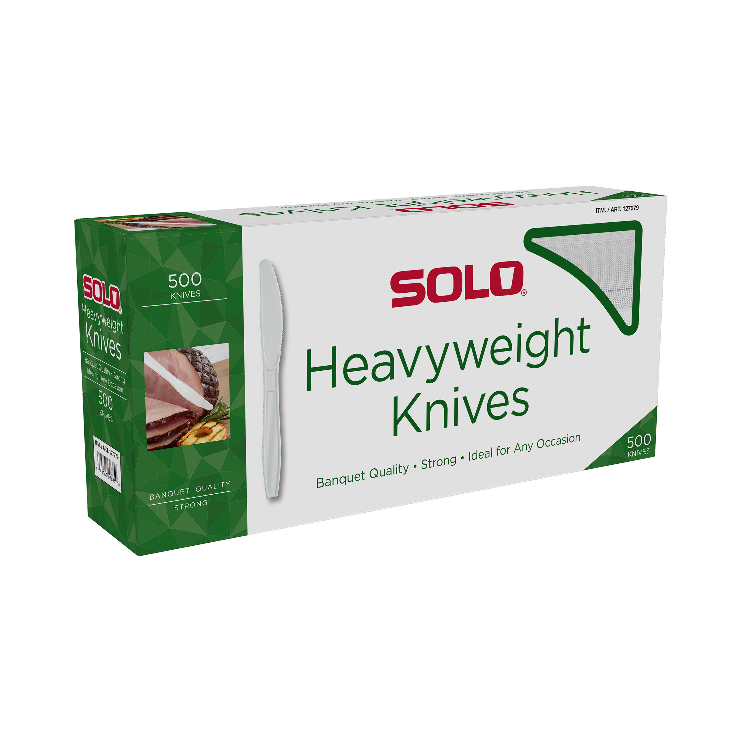 Solo Heavyweight Plastic Knife  White  500-count