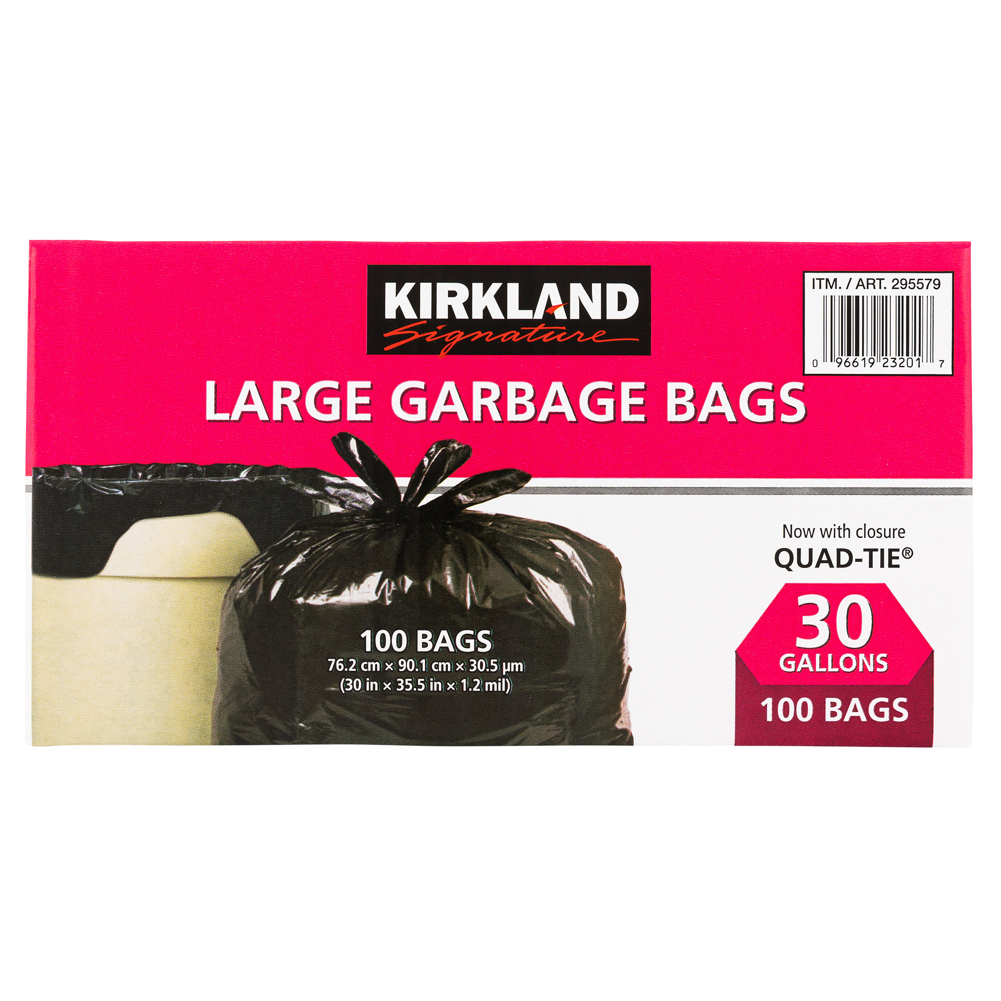 Kirkland Signature Large Garbage Bags, 100-pack