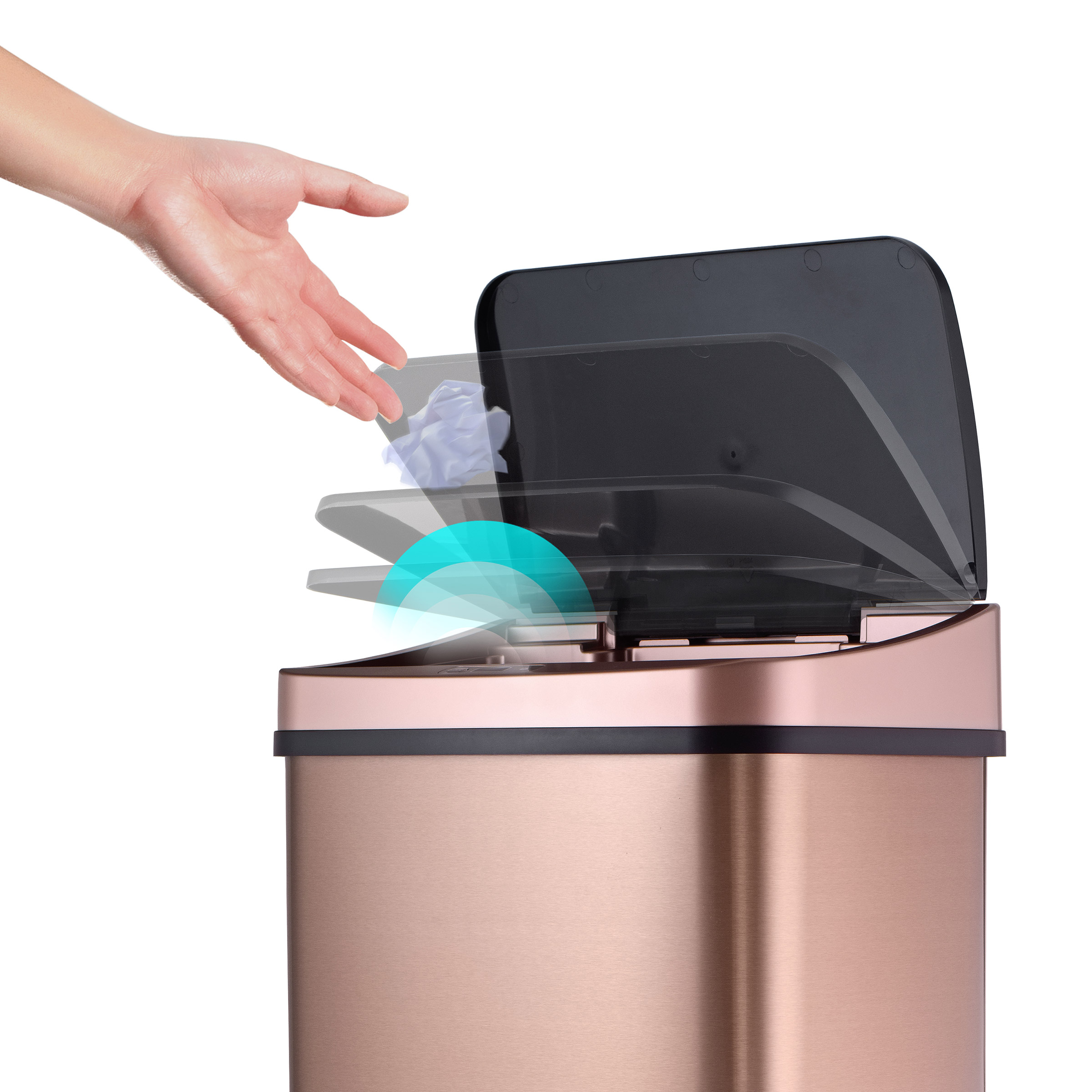 Nine Stars 50 L Sensor Bin, Gold Finish | Costco