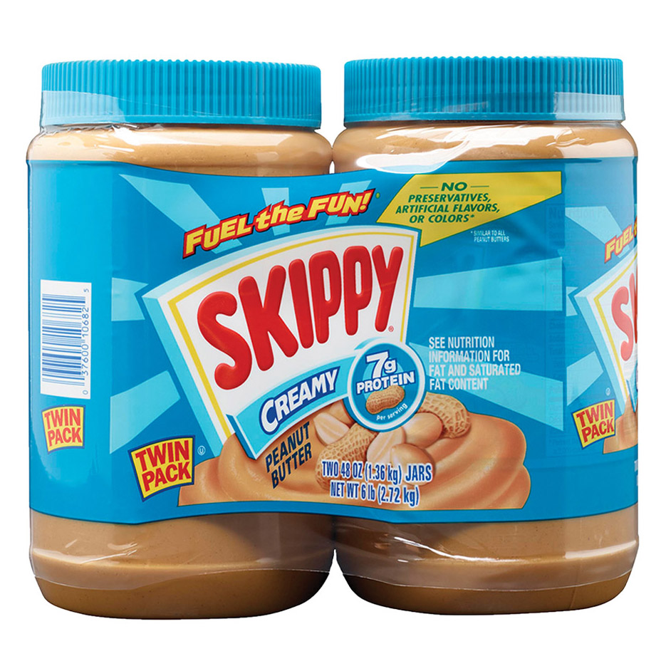 Skippy Peanut Butter  Creamy  48 oz  2-count