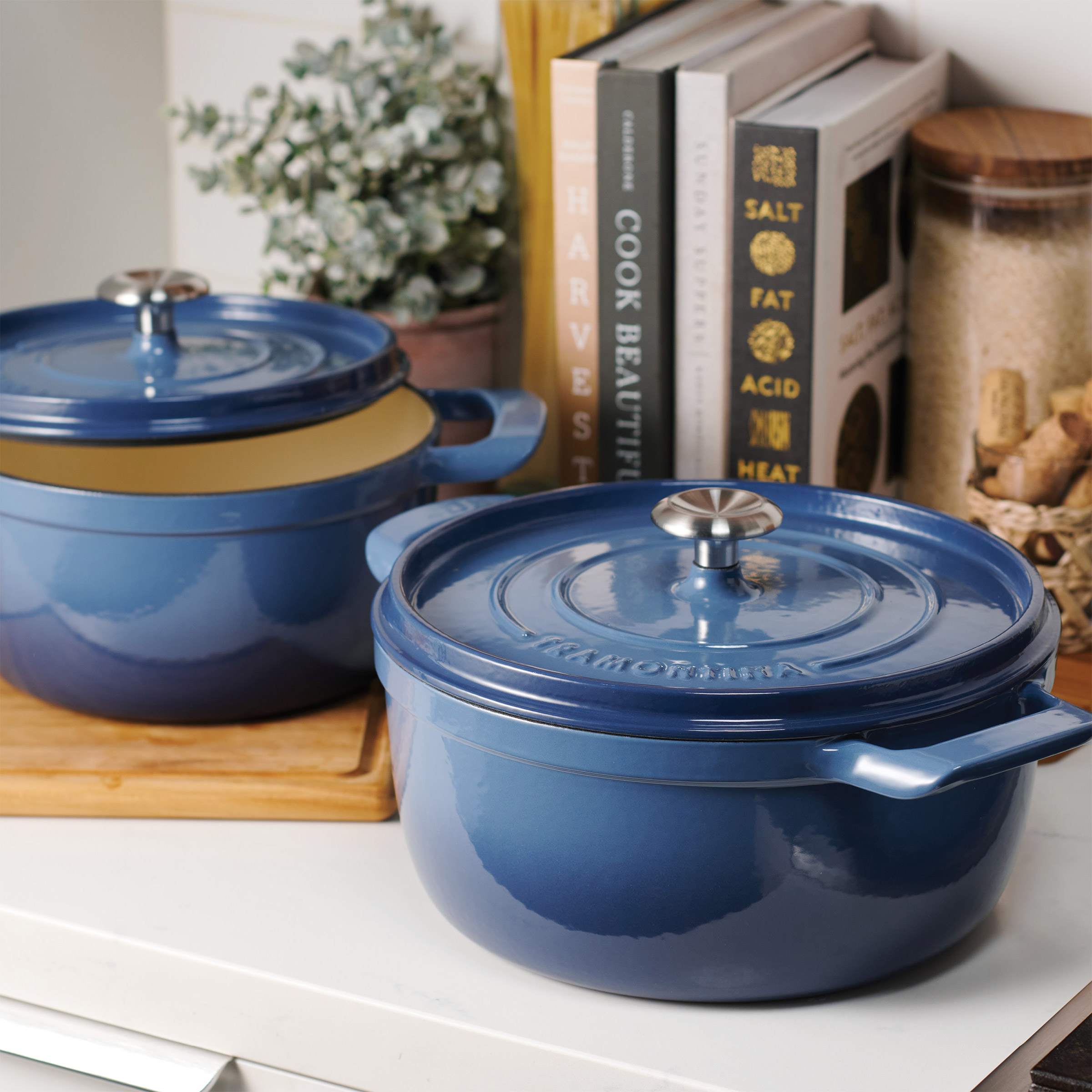 Tramontina 4-quart & 6-quart Enameled Cast Iron Round Dutch Oven, 2-pack