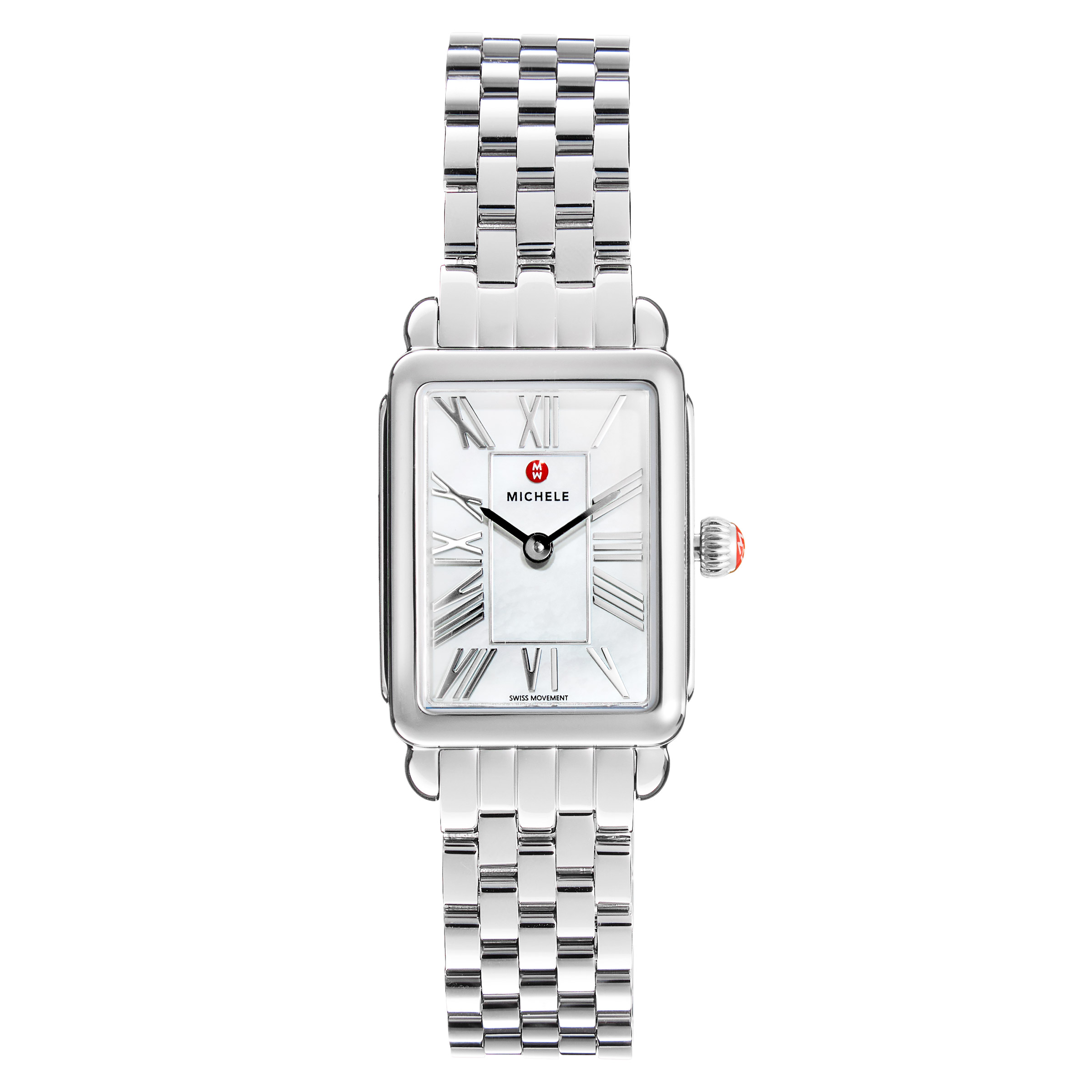 Michele Deco Park Stainless Steel White Dial Quartz Women's Watch