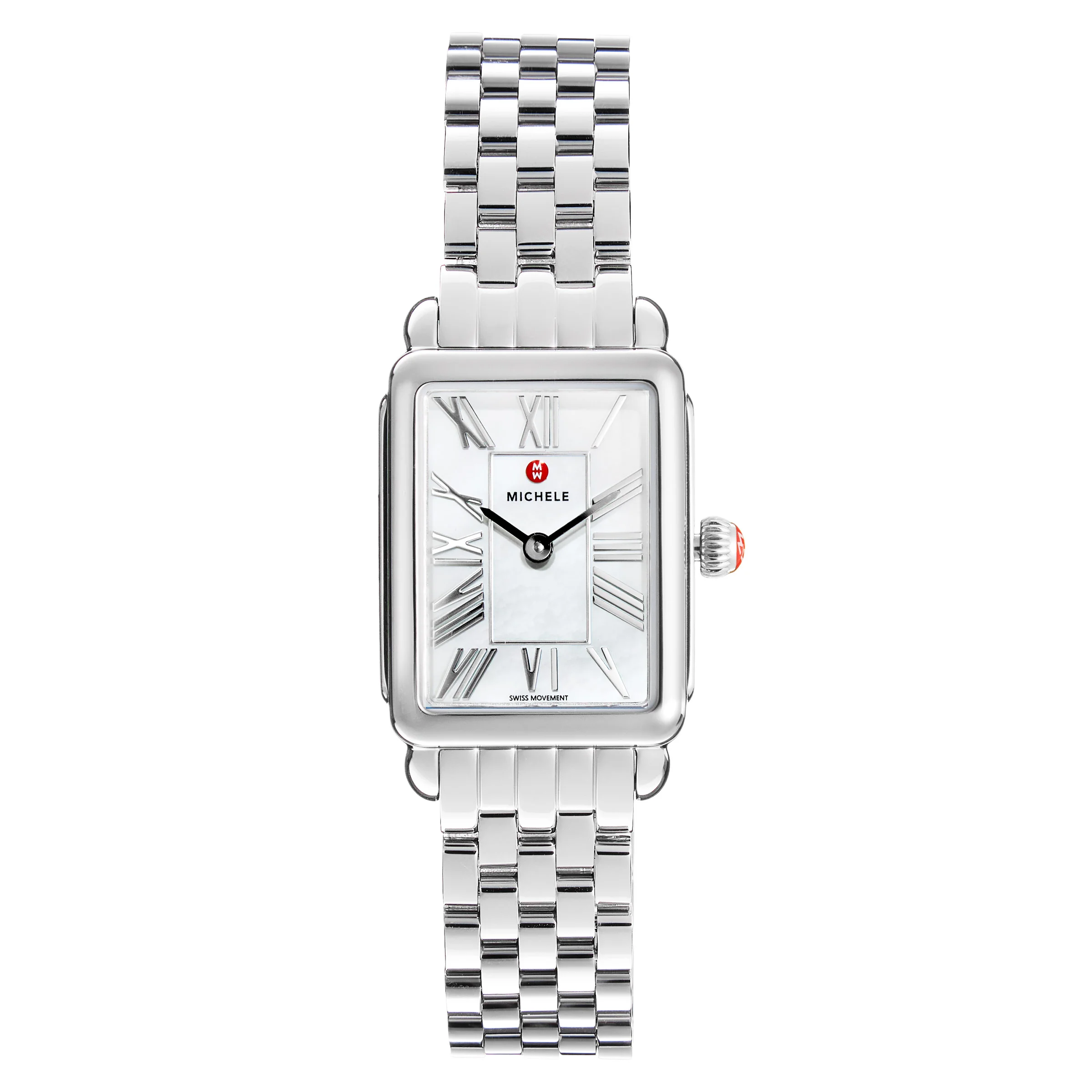 Michele Deco Park Stainless Steel White Dial Quartz Women's Watch