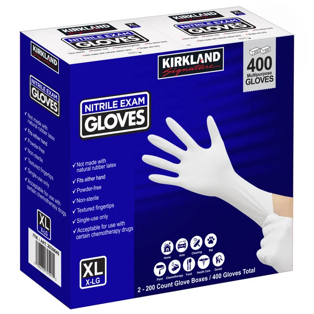 KIRKLAND SIGNATURE NITRILE EXAM GLOVE XL 2/200 CT