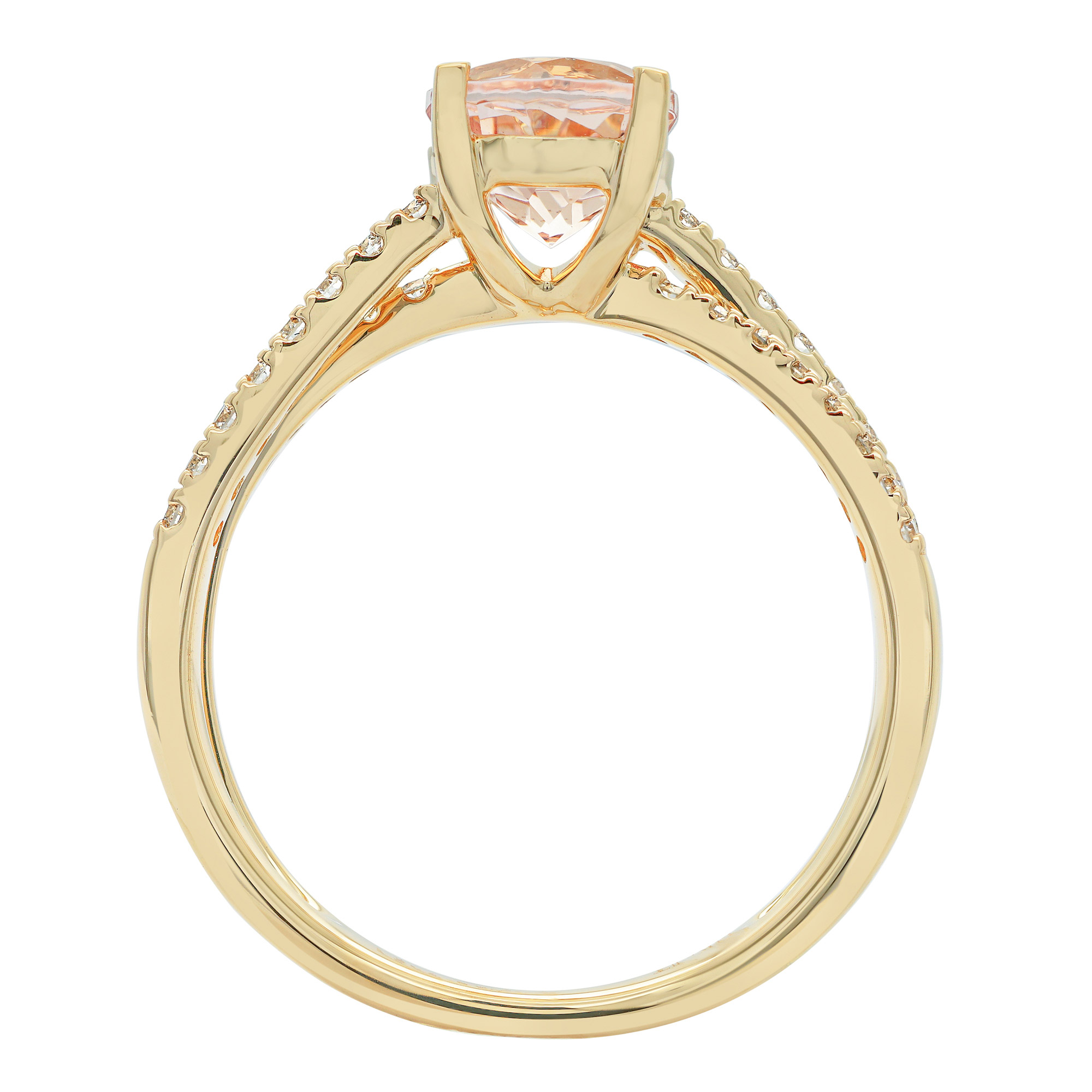 Round Cut Morganite and Diamond Ring (0.25 ctw) | Costco