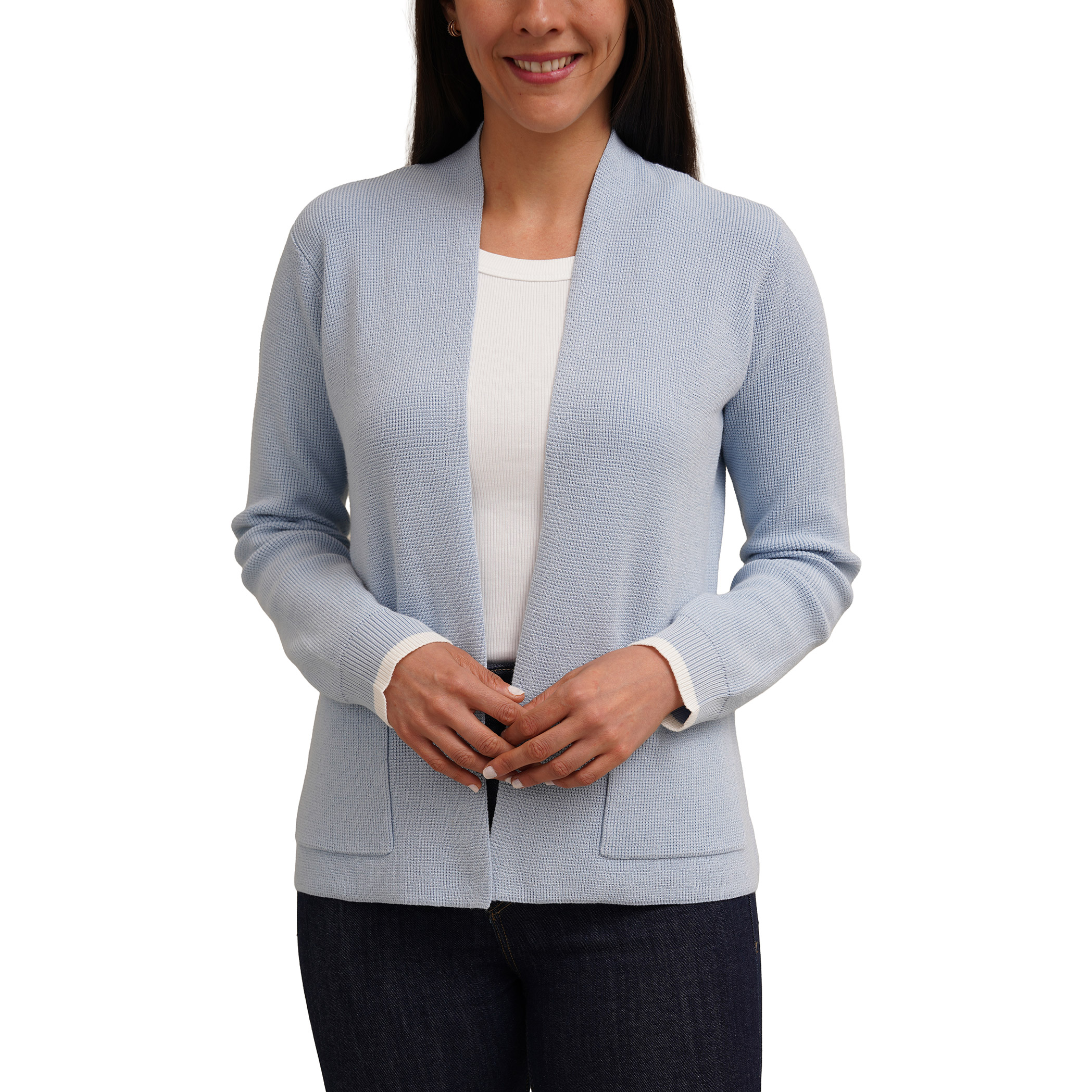 Cyrus Women's Open Cardigan with Contrast Trim | Costco