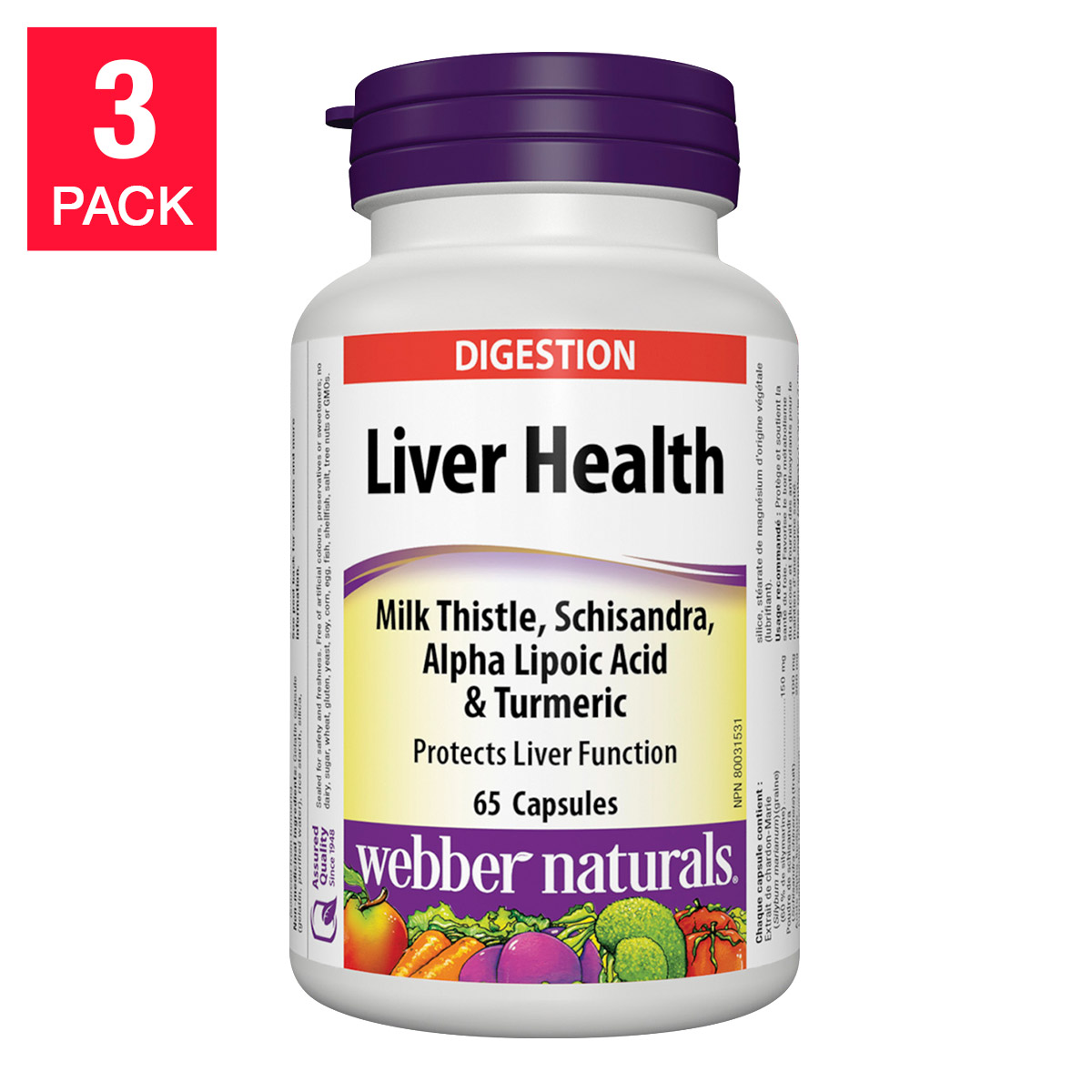 webber naturals Liver Health Capsules, 65-count, 3-pack
