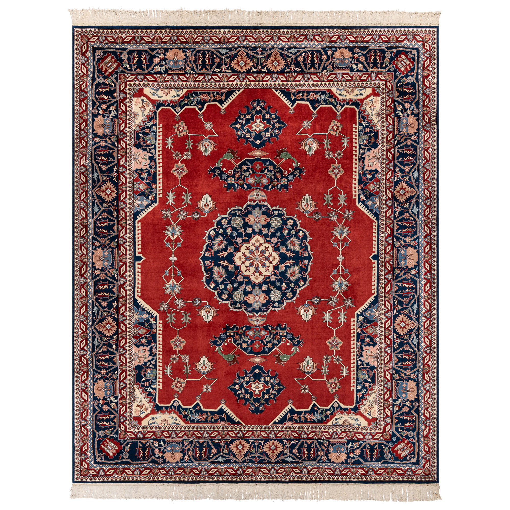 MULTI CUSHION MAT レッド Montacute Hand Knotted Rug Collection, Churchill Medallion Red