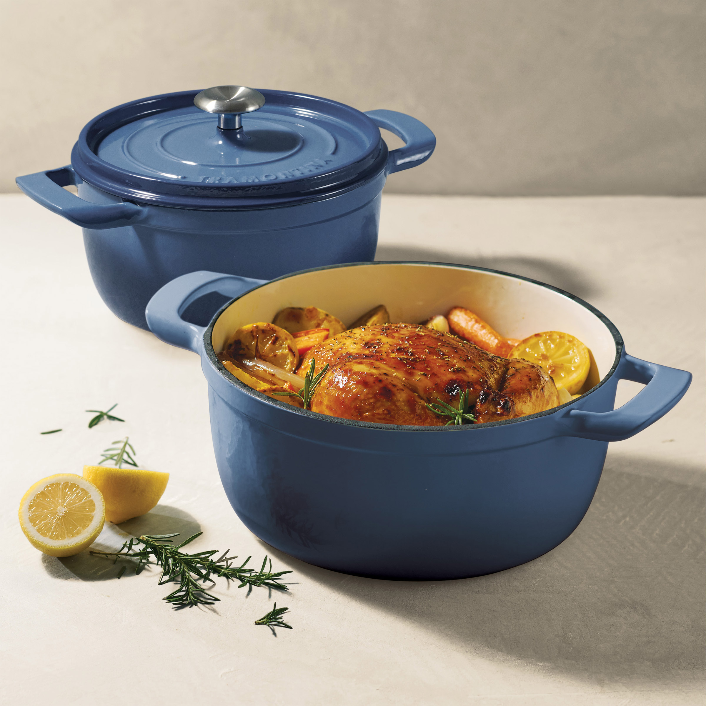 Tramontina 4-quart & 6-quart Enameled Cast Iron Round Dutch Oven