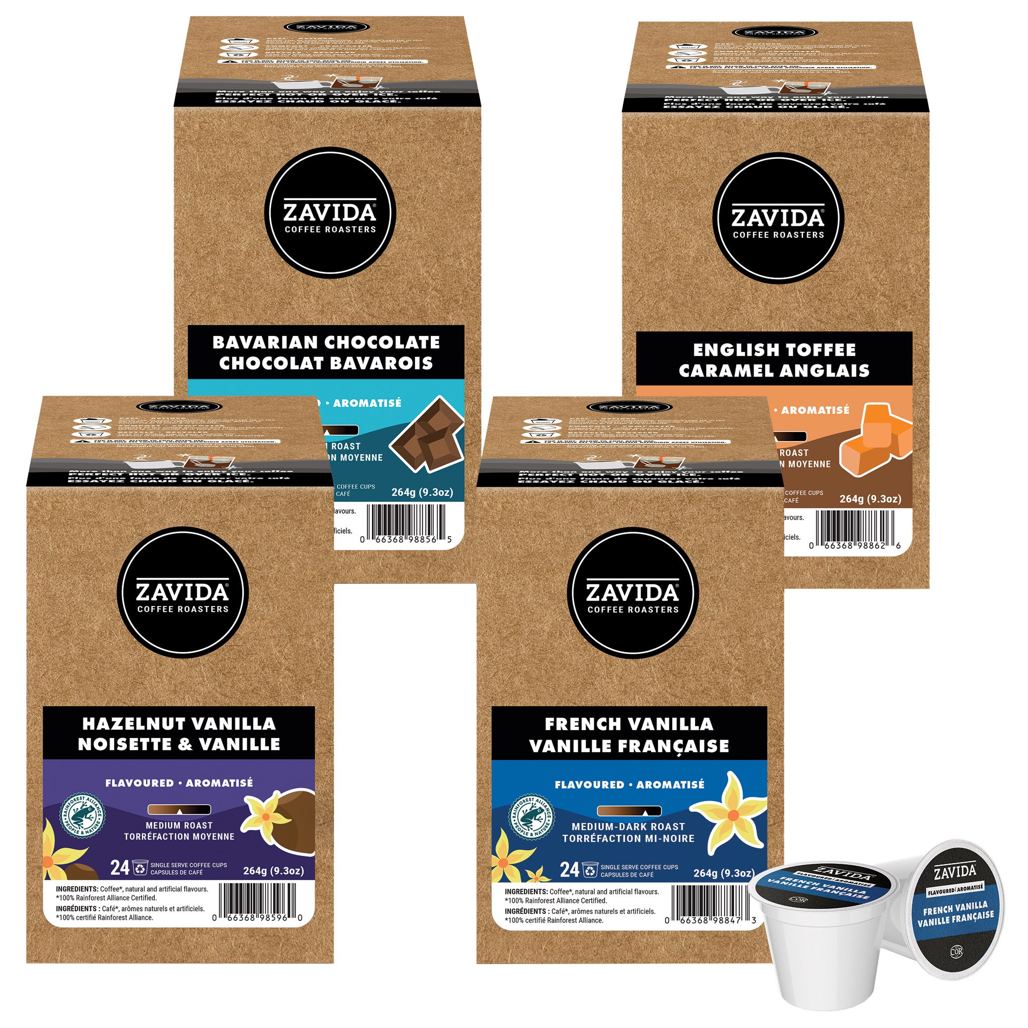 Zavida Flavours Variety Pack Coffee K-Cup Pods, 96- count | Costco