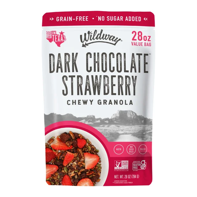 WILDWAY DARK CHOCOLATE STRAWBERRY GRANOLA 28 OZ
