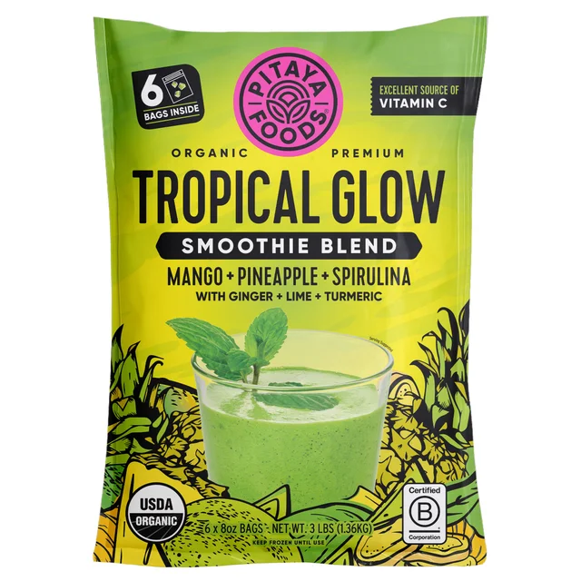 PITAYA ORGANIC TROPICAL GLOW BLEND 6/8 OZ BAGS