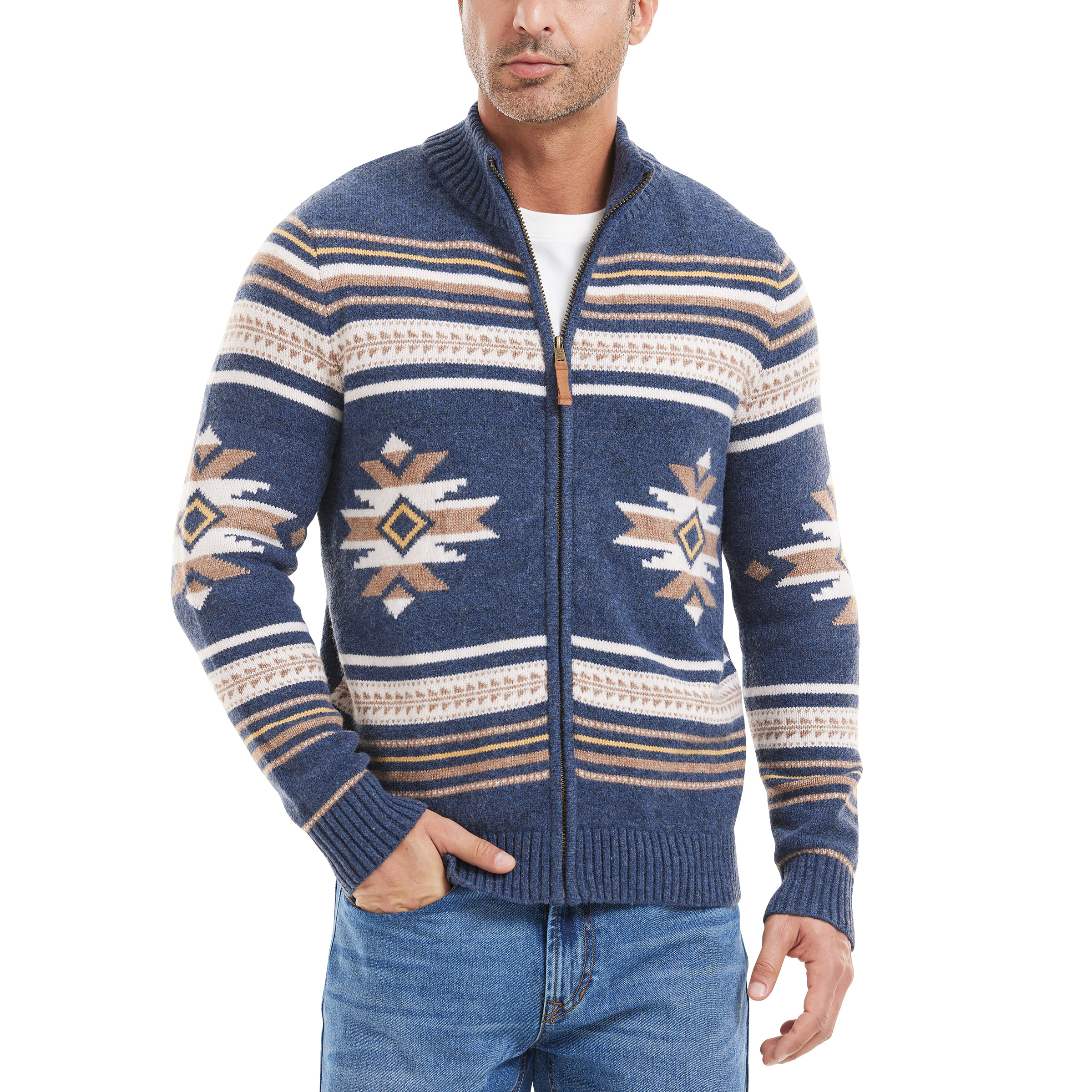 Frye Men's Zip Mock Cardigan
