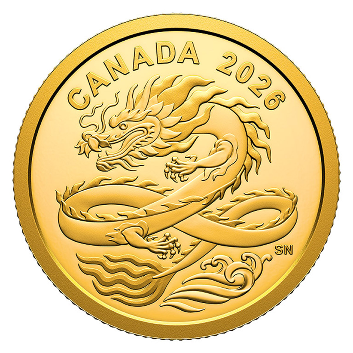 1/20 oz. 2026 Royal Canadian Mint Lucky Dragon Gold Collectable Coin