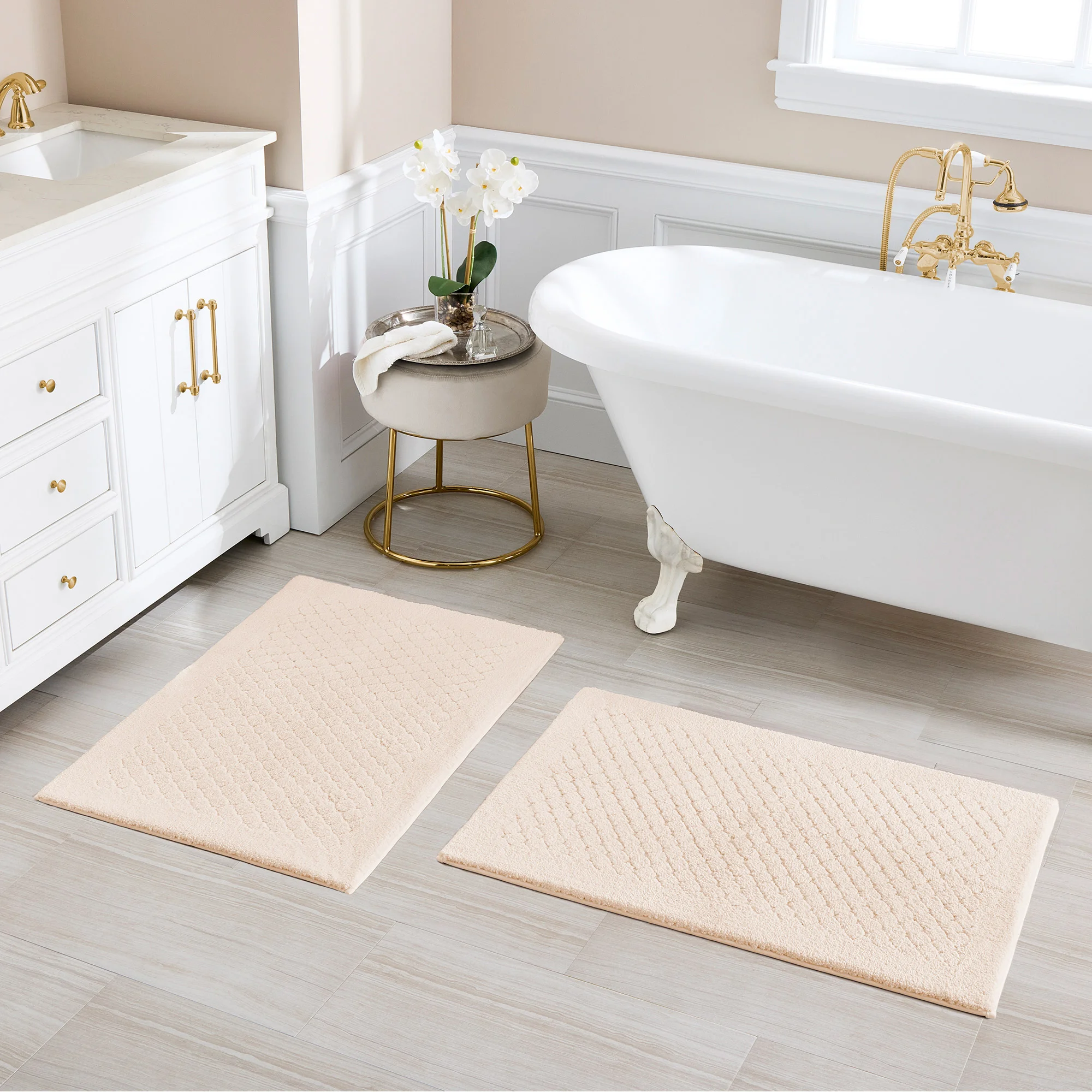 Charisma Drylon Diamond Bath Rugs, 2-pack