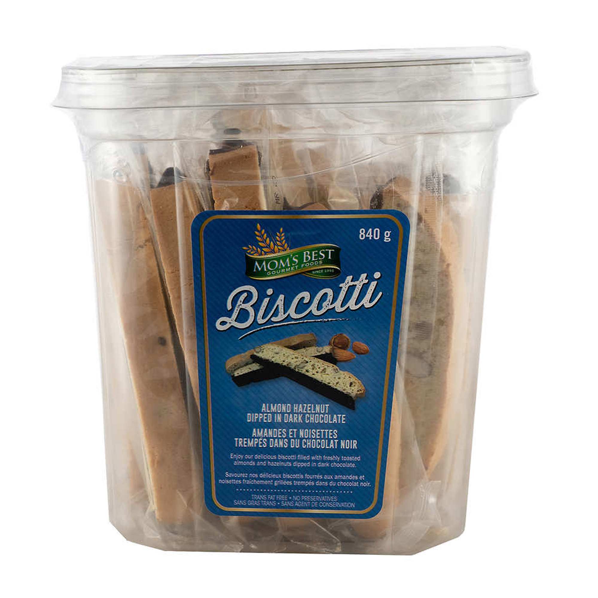Mom's Best Almond Hazelnut Dipped In Dark Chocolate Biscotti, 840 g
