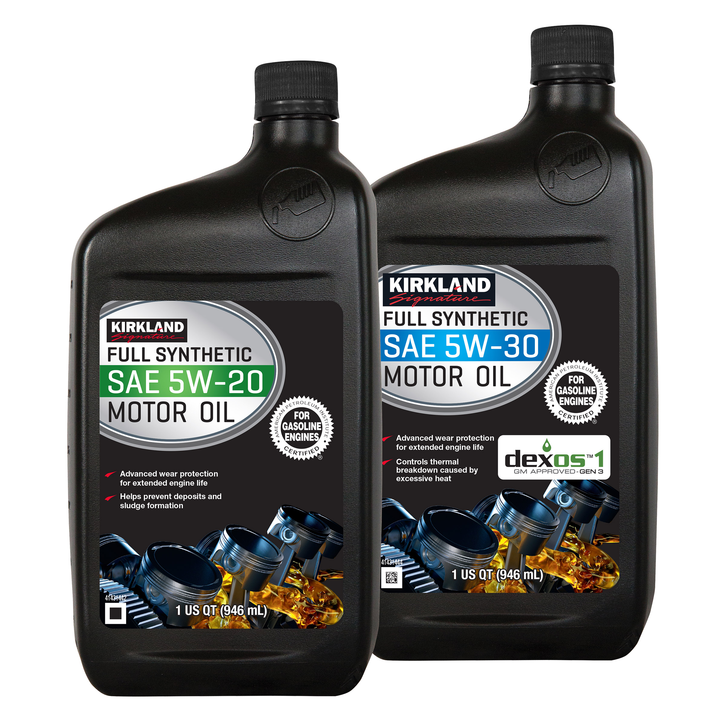 Kirkland Signature 1-Quart 5W20 & 5W30 Full Synthetic Motor Oil  12-pack