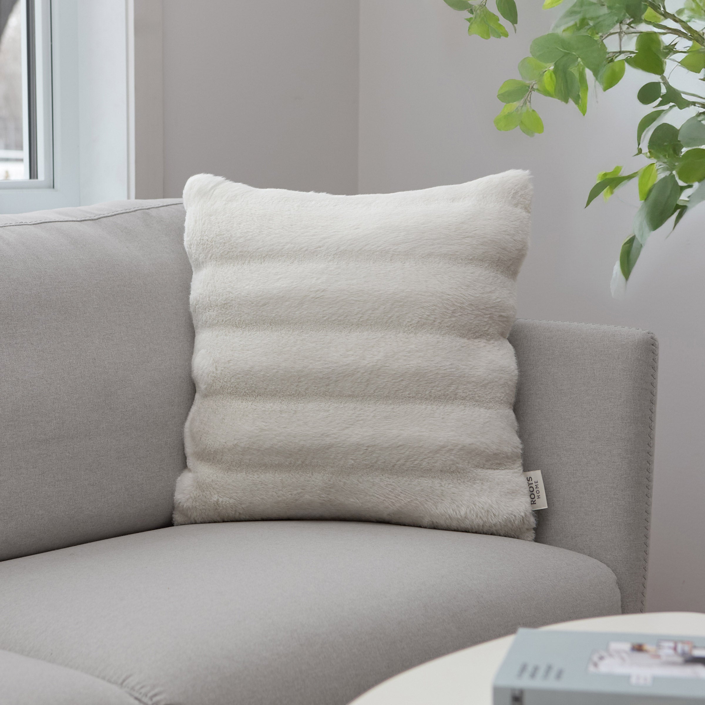 Roots Home Faux Fur & Flannel Cushion | Costco
