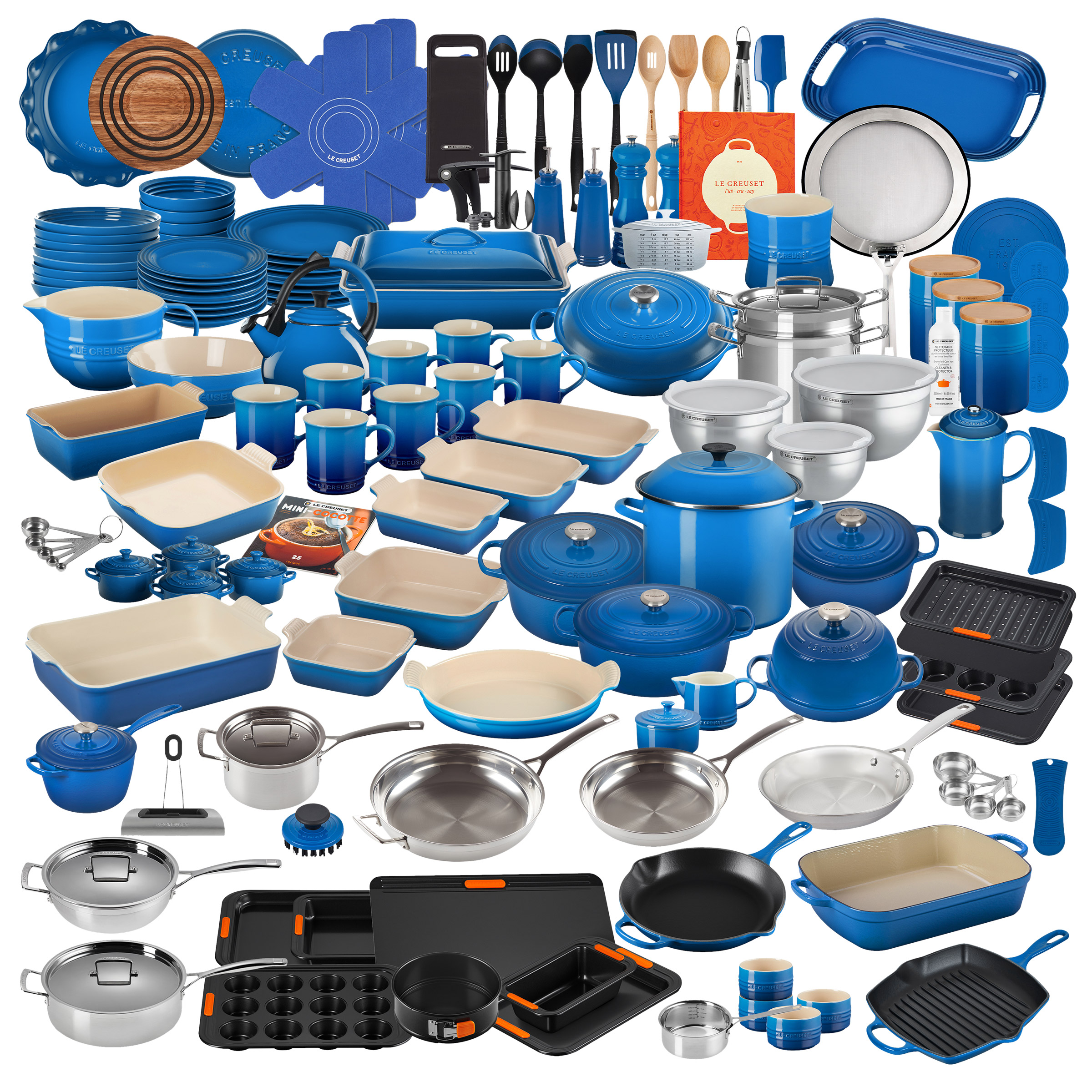 LE CREUSET★ スターフィッシュ★M(27cm)、Sセット★ Le Creuset Marseille 170-piece Ultimate Cookware Set | Costco
