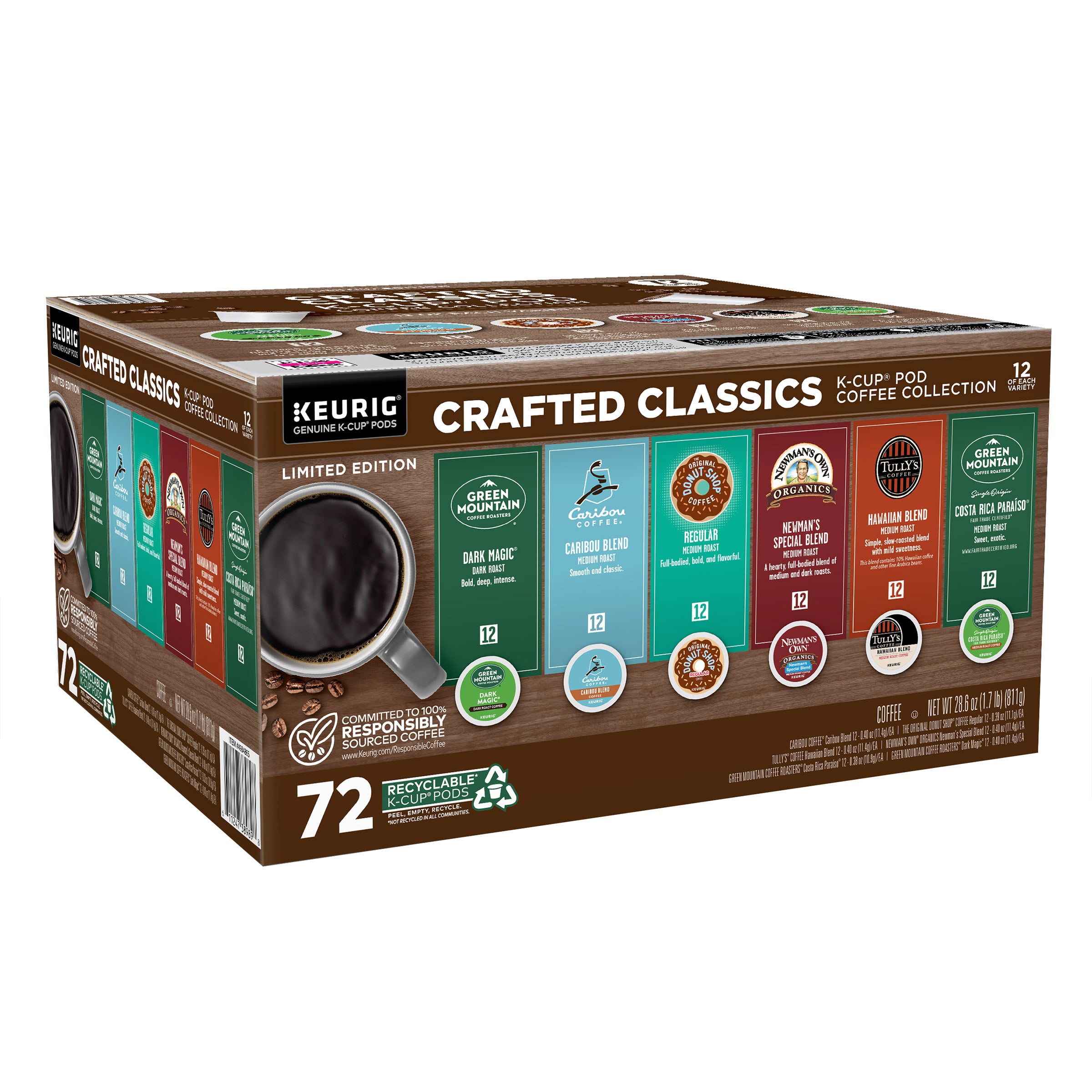 Crafted Classics Coffee K-Cup Pod Variety Pack, 72-count | Costco