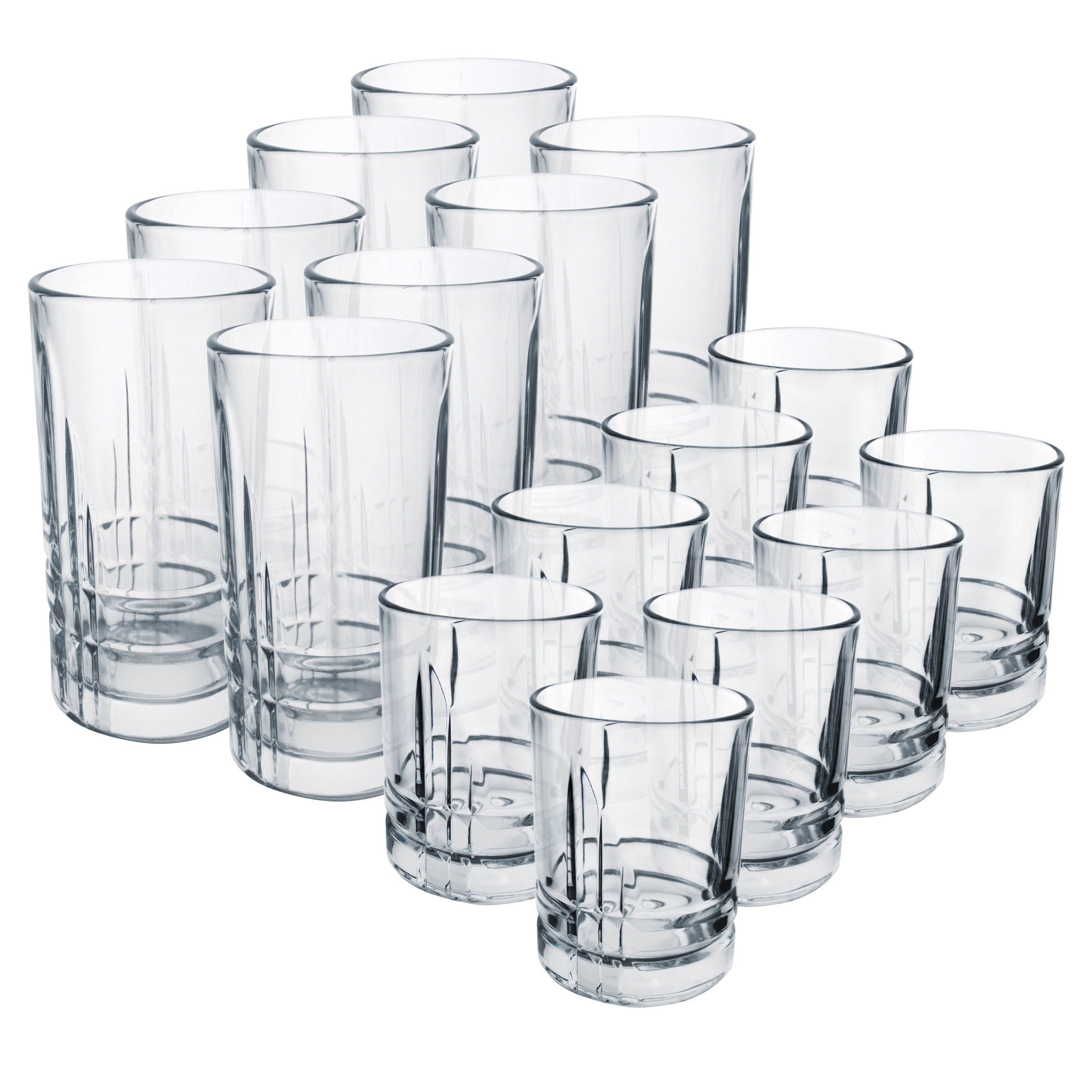 Luminarc Parallels Glass Drinkware Set, 16-piece | Costco