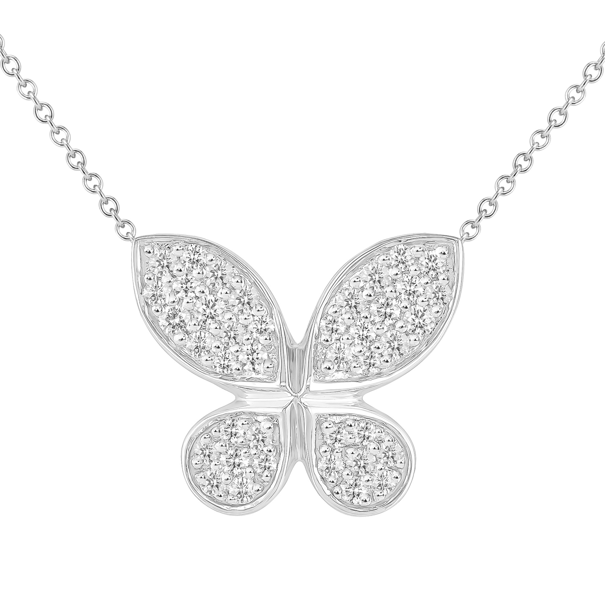 Round Brilliant Diamond Butterfly Pendant  (0.25 ctw)