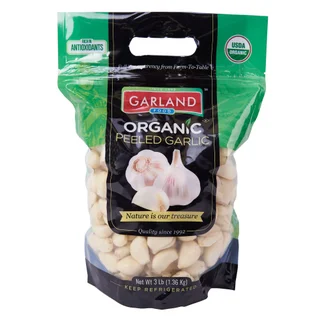 Garland Food Organic Peeled Garlic, 3 lbs