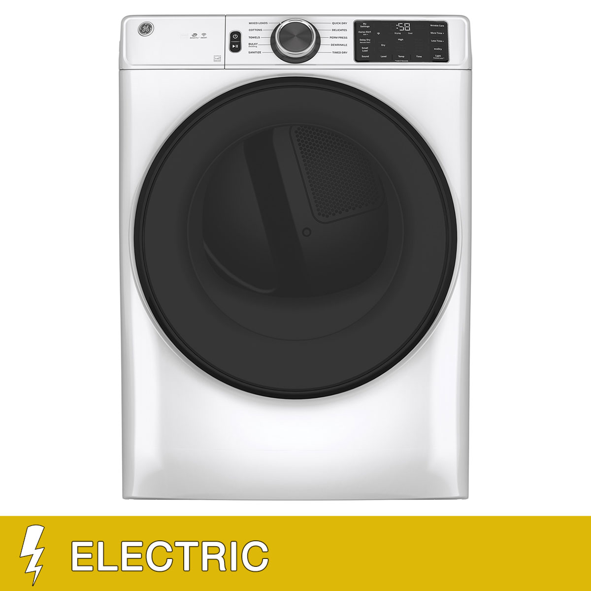GE 7.8 cu. ft. Smart ELECTRIC Dryer with HE Sensor Dry  Reversible Door  WiFi