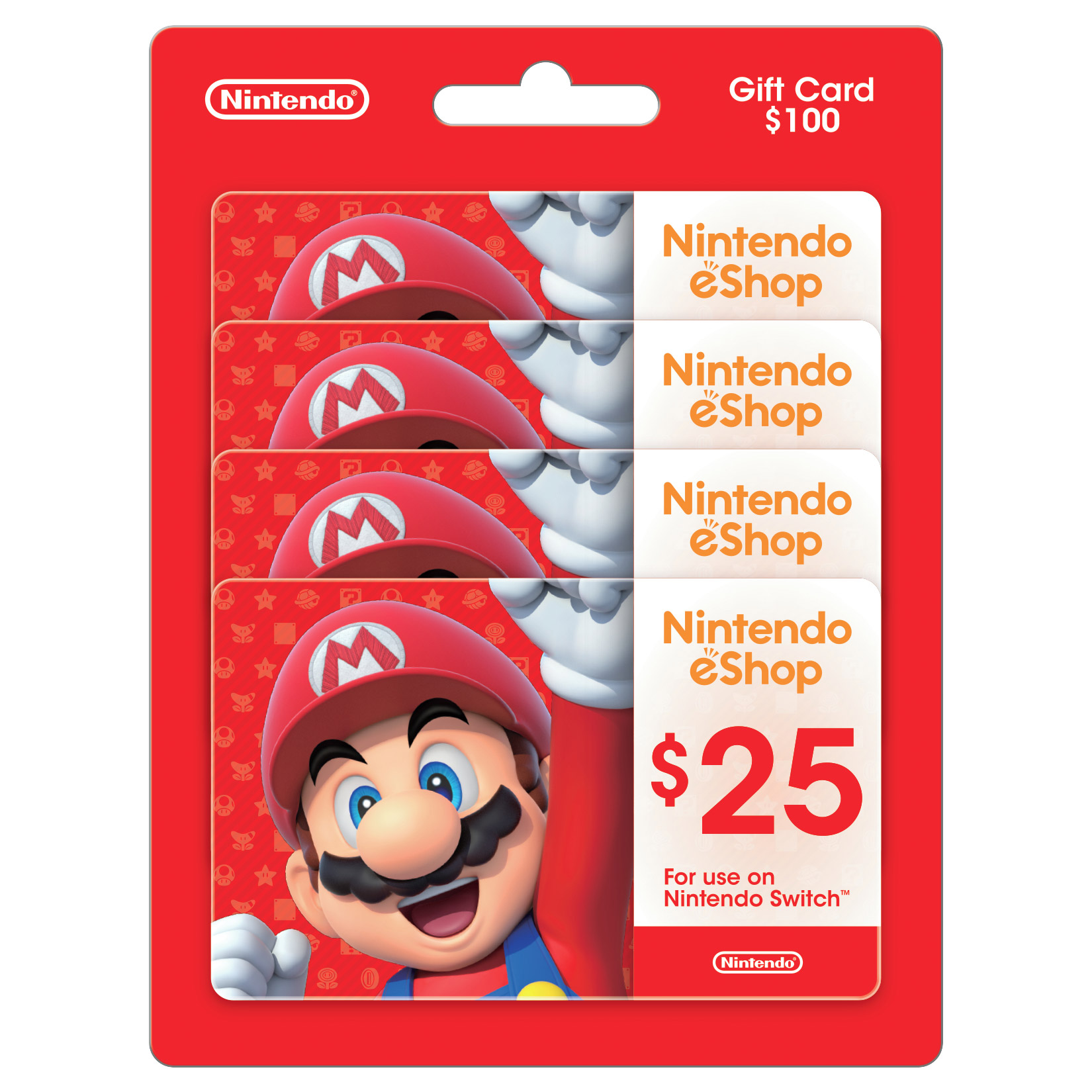 Nintendo eShop - Four $25 eGift Cards