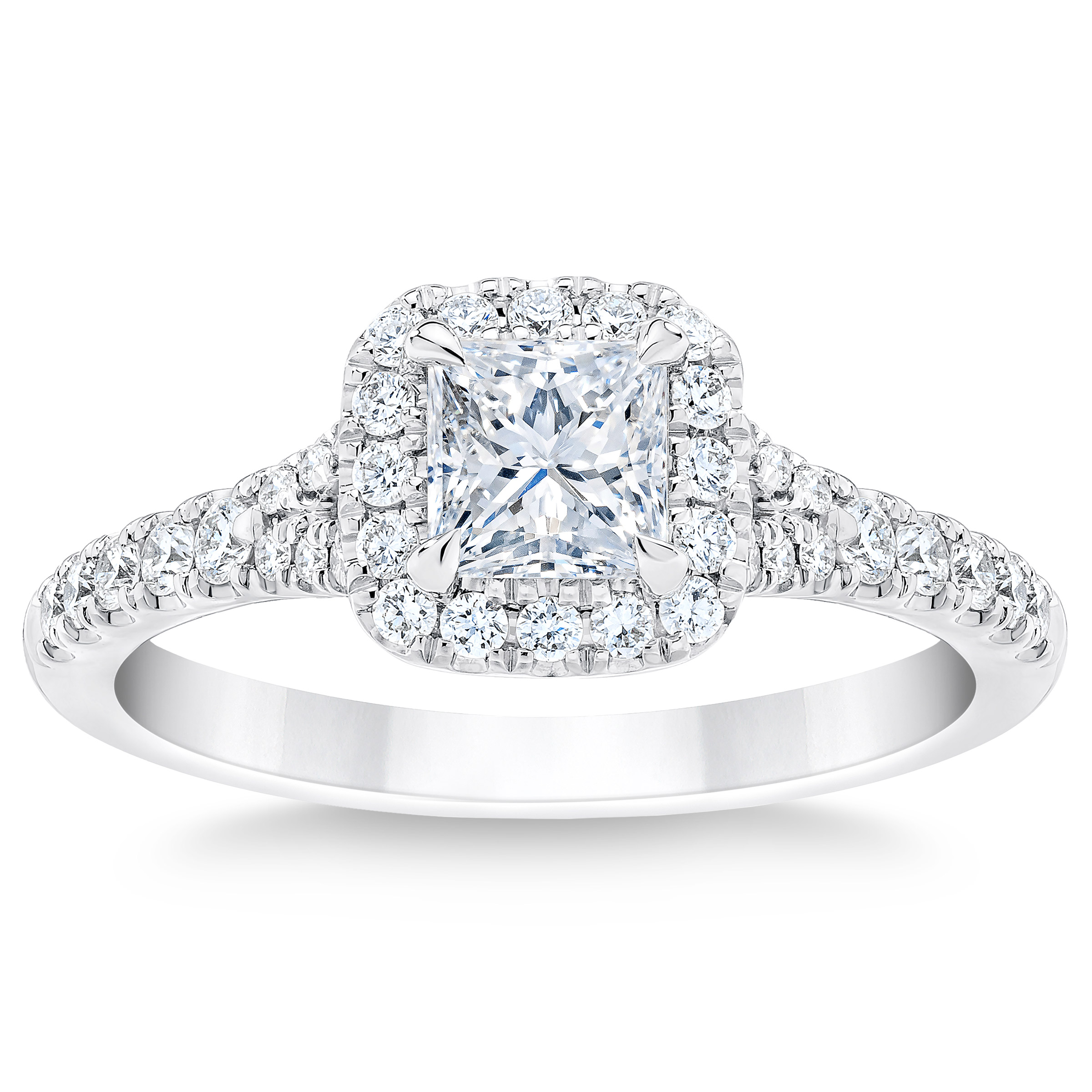 Princess Cut and Round Brilliant Diamond Ring (1.07 ctw)