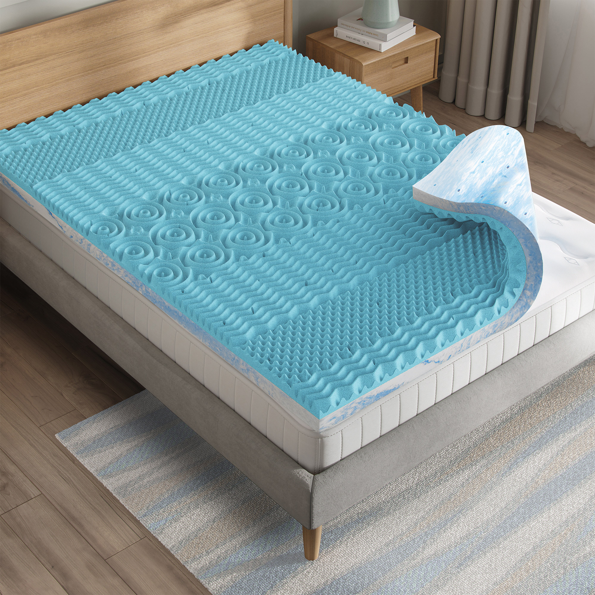 Boyd Sleep 4” Seven-Zone Cooling Gel & Copper Infused Memory Foam Mattress Topper