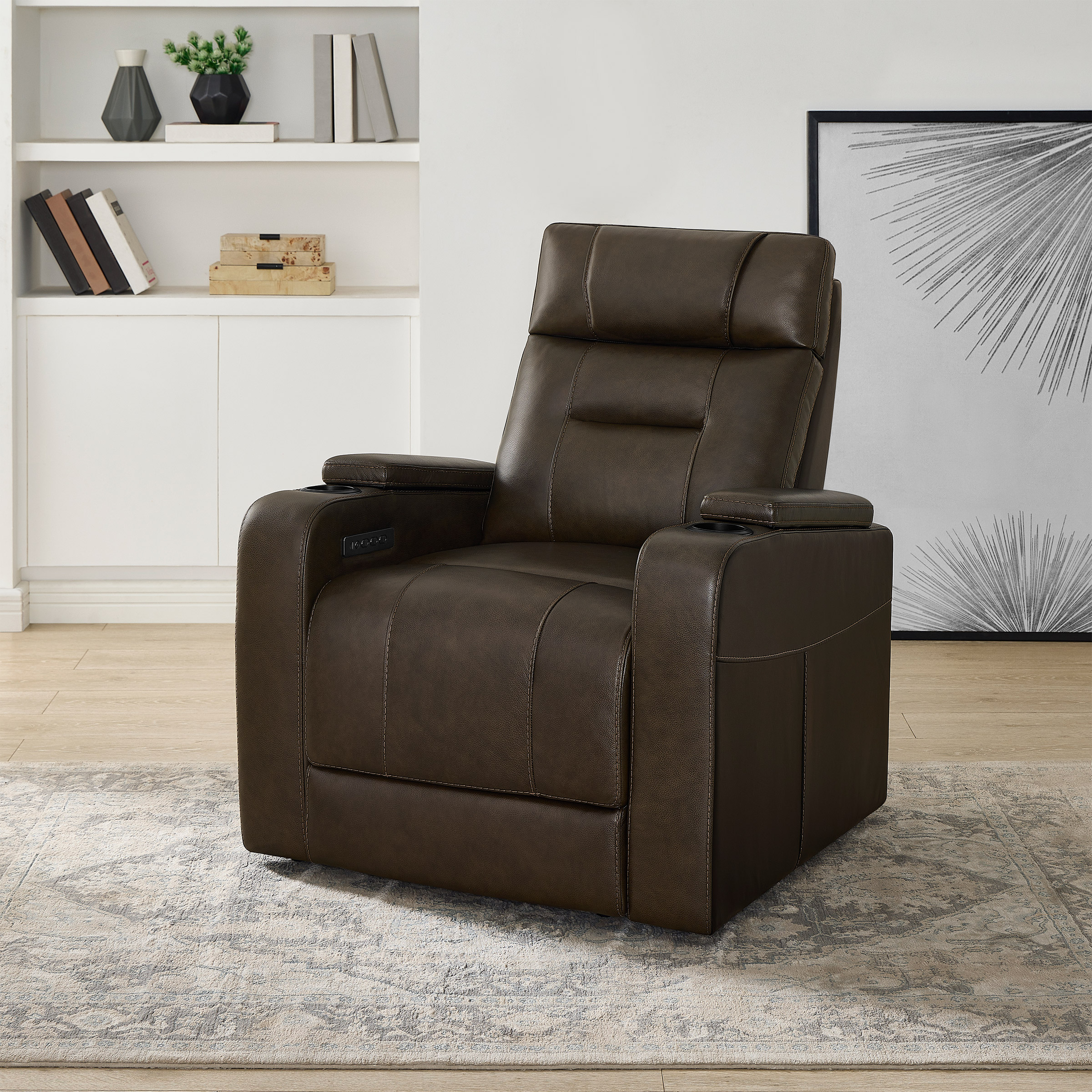 Barcalounger Top-grain Leather Zero Gravity Home Theater Power Recliner