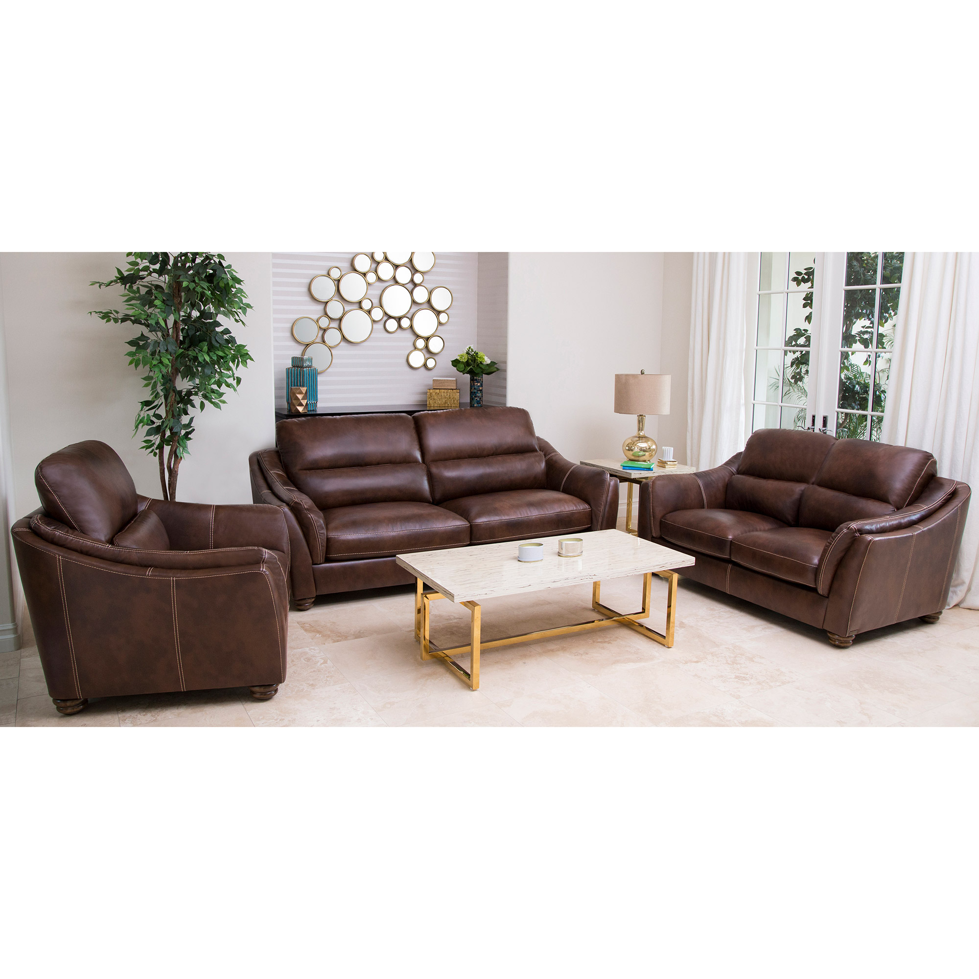 Georgetown 3-piece Top Grain Leather Set | Costco