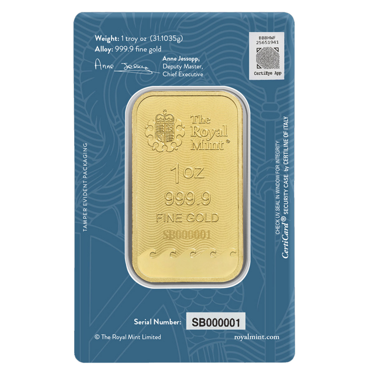 The Royal Mint Britannia 1 oz Gold Bar (New in Assay) | Costco