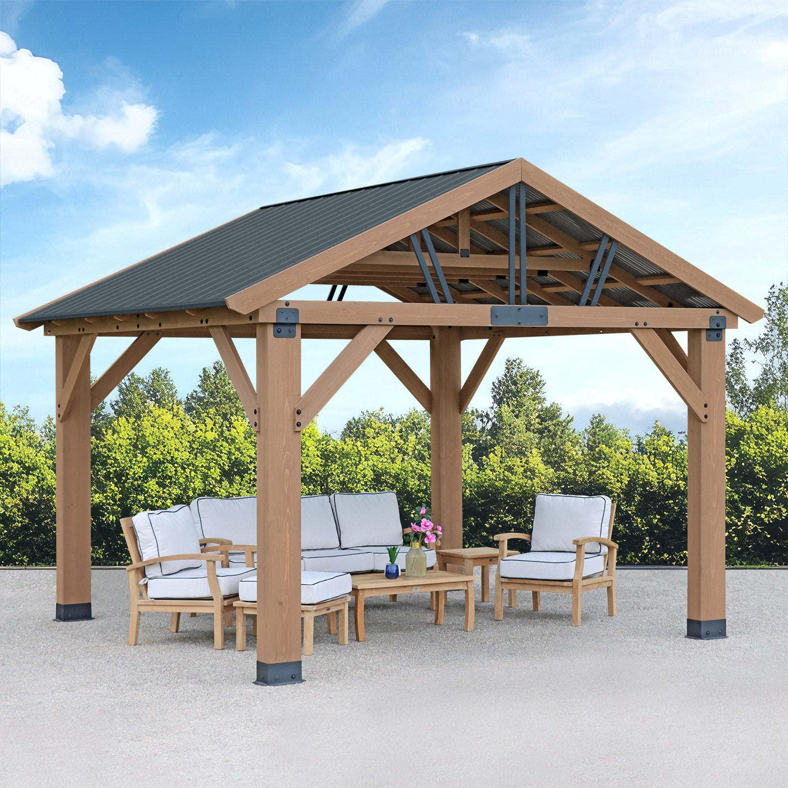 Yardistry 14' x 12' Marquee Pavilion with Aluminum Roof | Costco