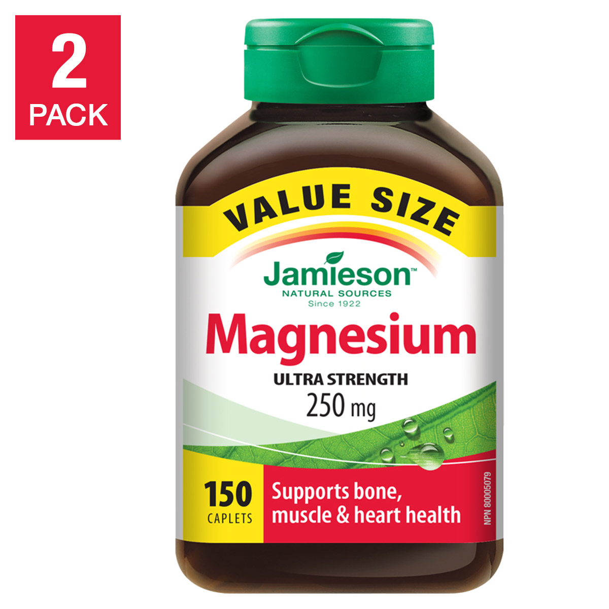 Jamieson Magnesium 250 mg Ultra Strength, 2 x 150 Caplets