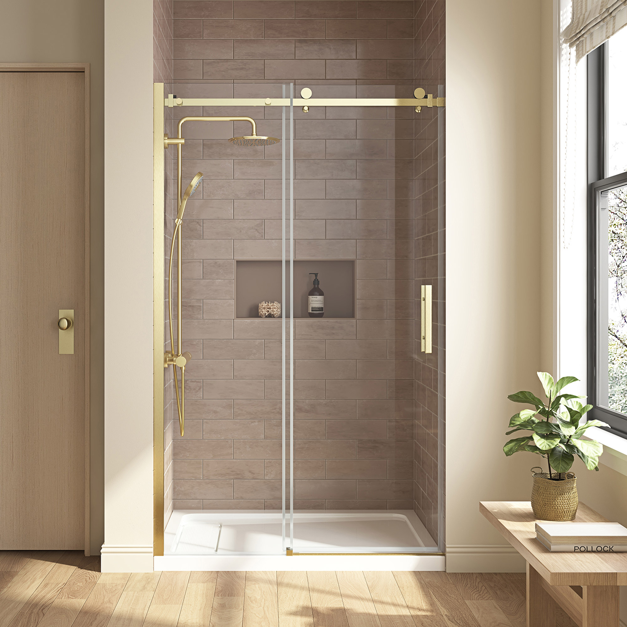 OVE Decors Kelsey 48 in. Sliding Glass Shower Door with Hardware