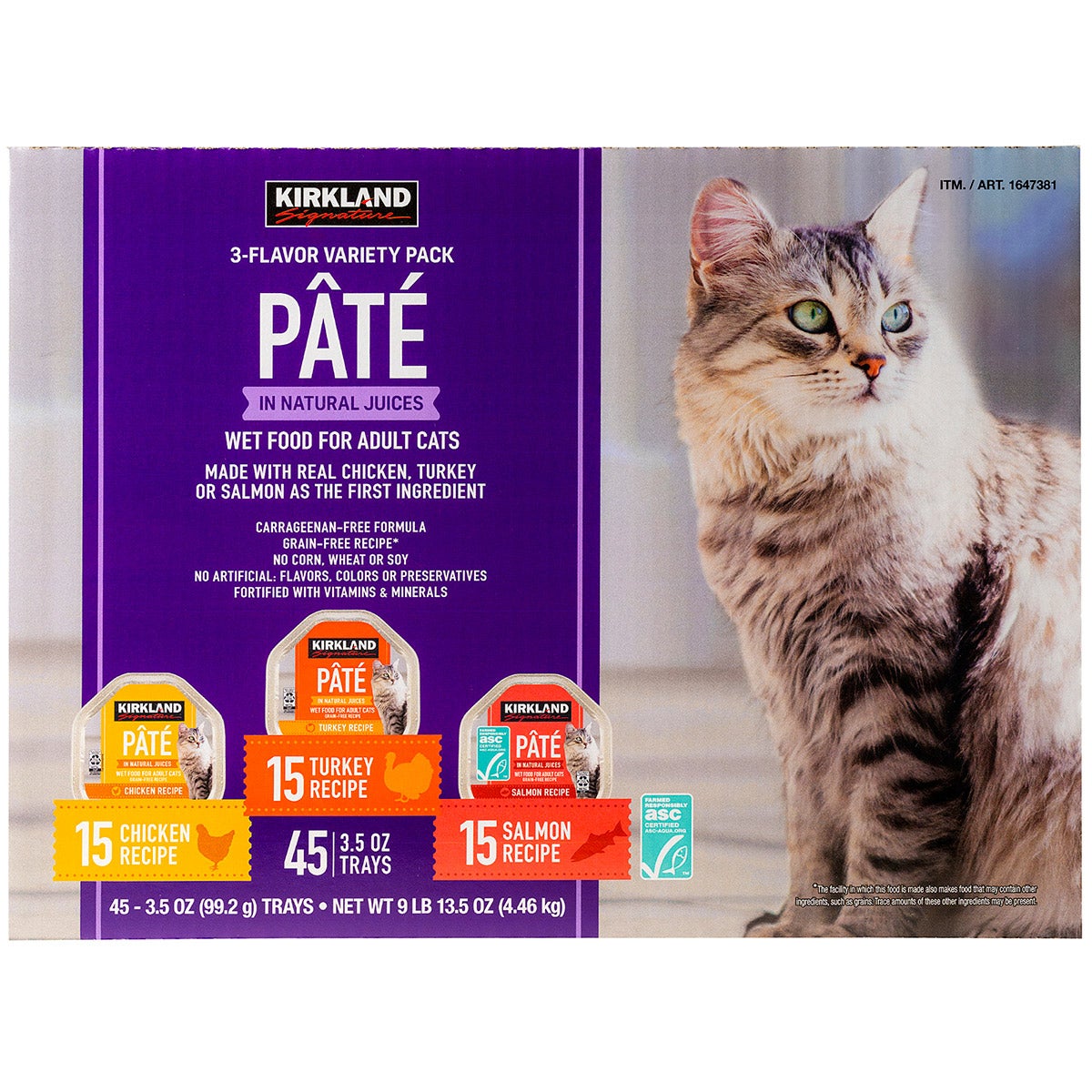 Kirkland Signature Pate Cat Food Variety Pack, 3.5 oz, 45-count | Costco