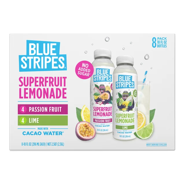 BLUE STRIPES SUPERFRUIT LEMONADE 8/10 OZ