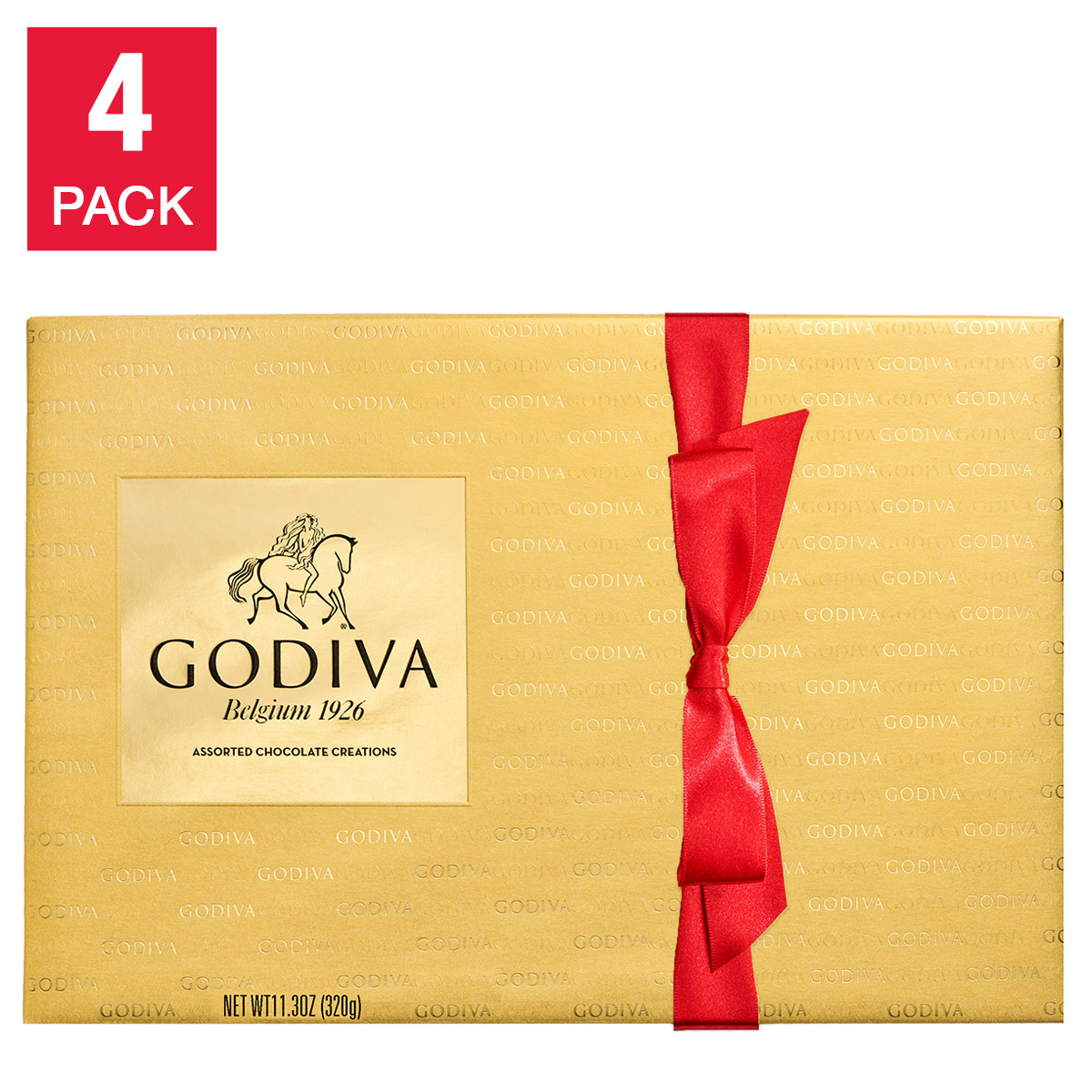 Godiva Goldmark Assorted Chocolate Gift Box  4 Pack  108 Total Pieces