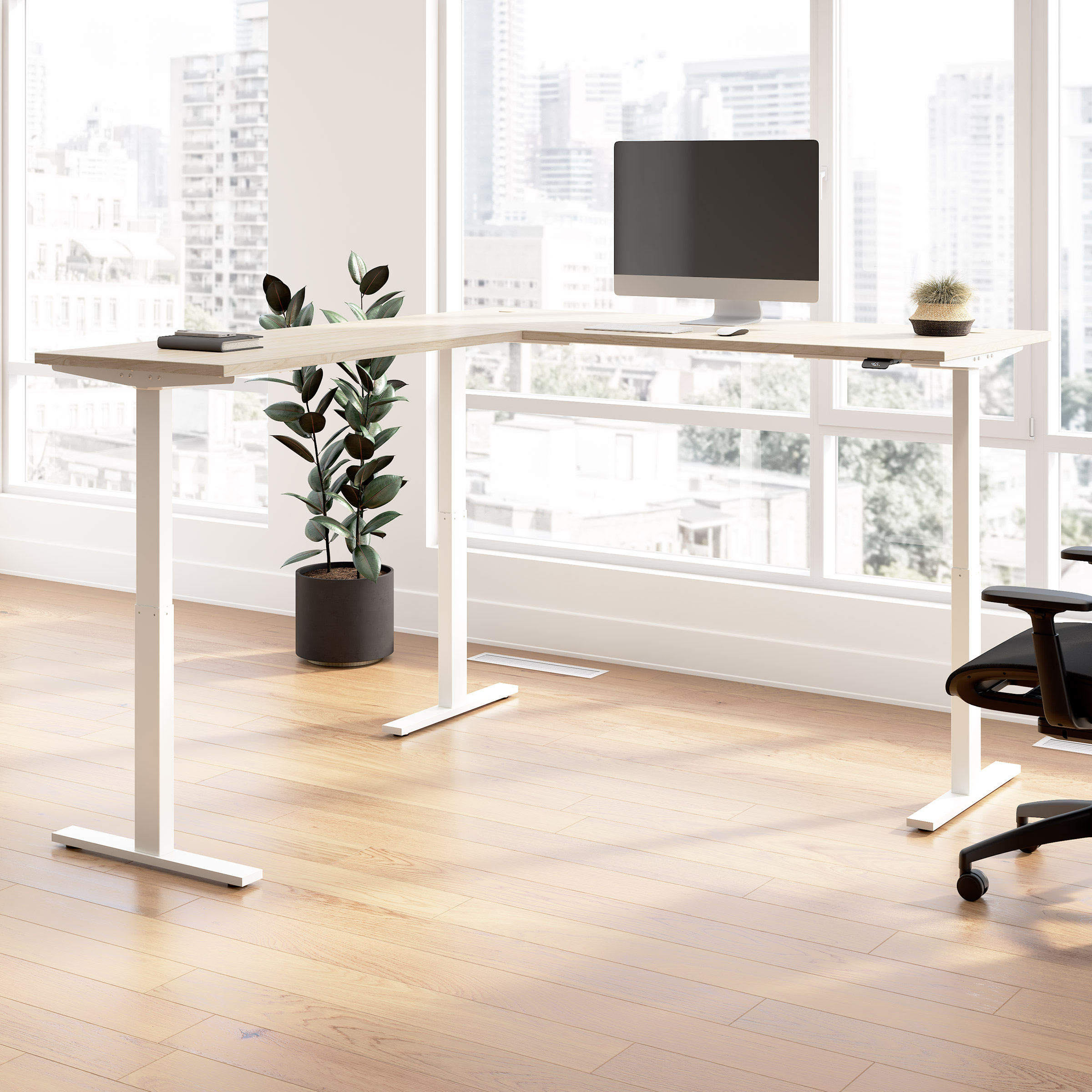 Office Pro Amplify Height Adjustable L-Desk