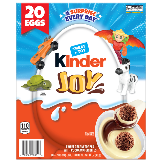 Kinder Joy Eggs, Treat + Toy, 0.7 oz, 20-count