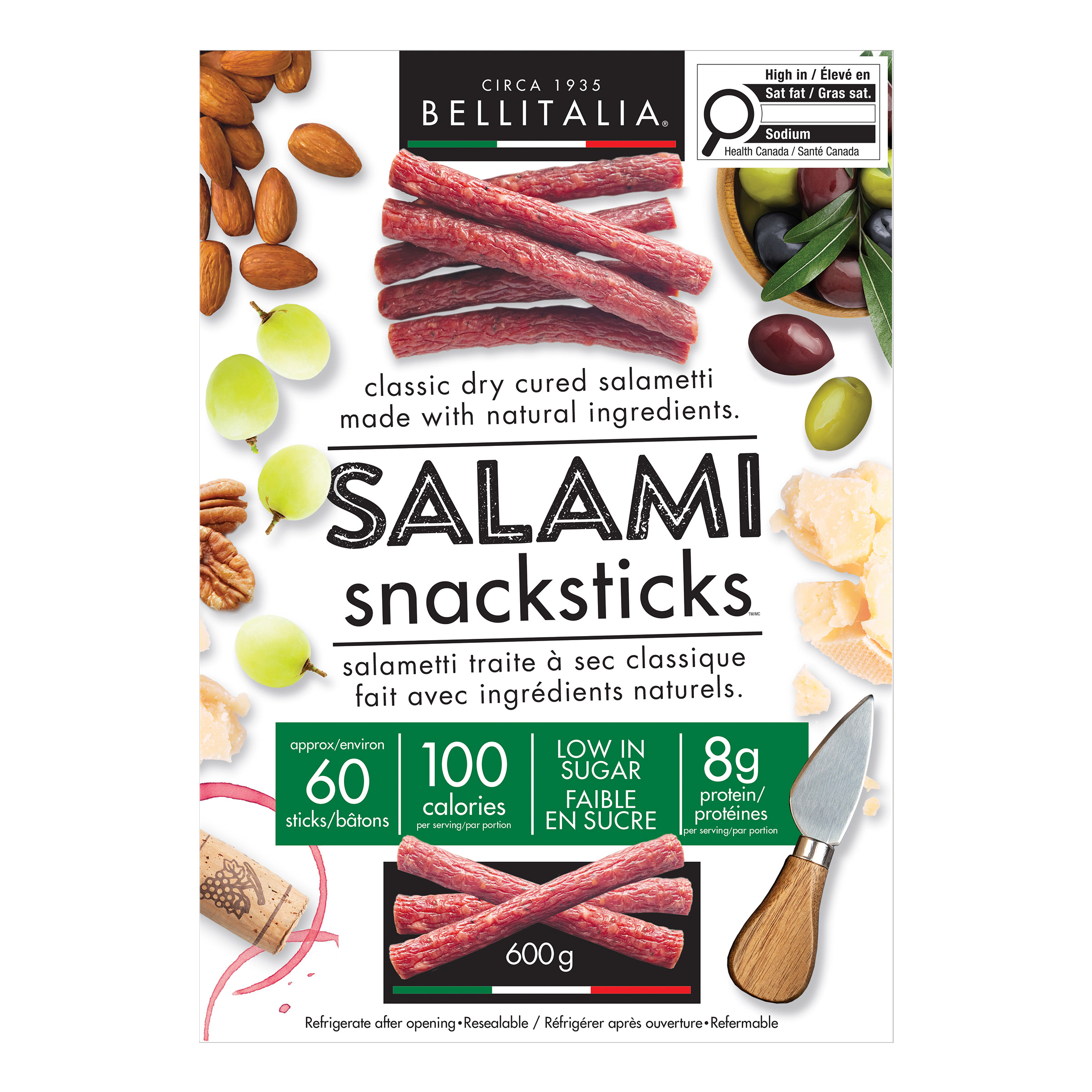 Bellitalia Italian Style Salami Sticks, 600 g
