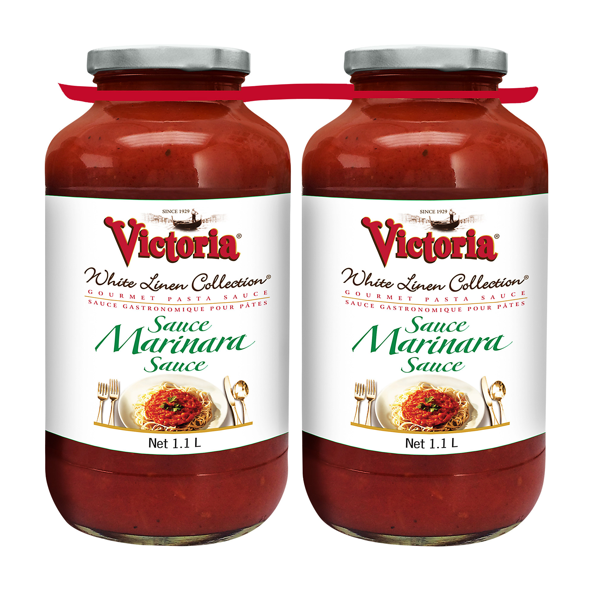 Victoria White Linen Collection Marinara Sauce, 2 × 1.1 L