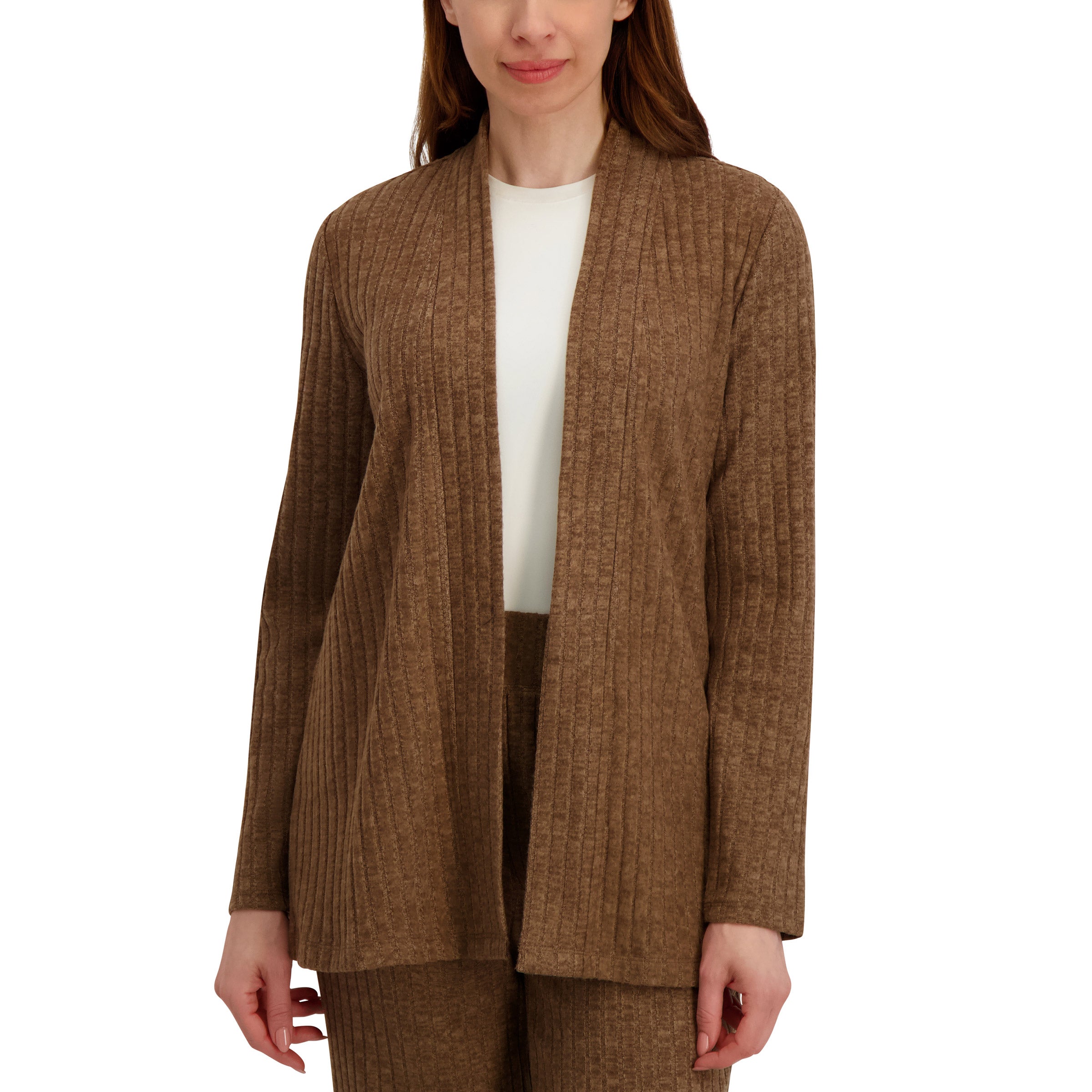 Andrew Marc Women's Rib Knit Open Cardigan | Costco