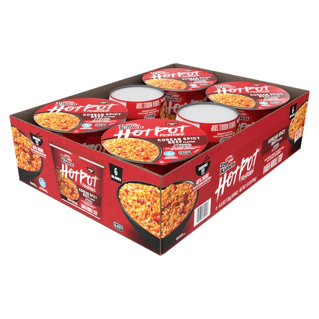 NISSIN HOT POT RAMEN KOREAN SPICY BEEF 6/4.8 OZ